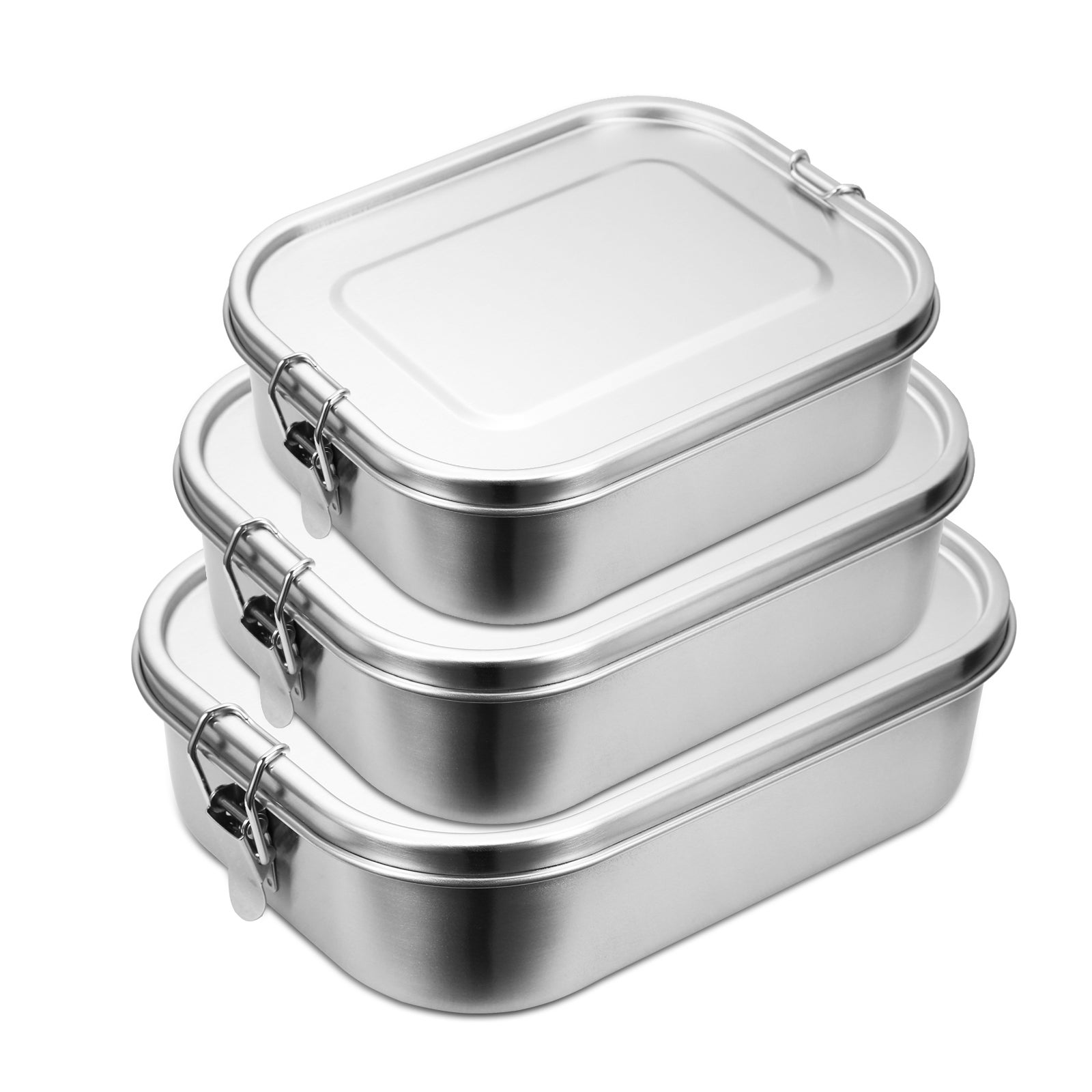 Lunch box in acciaio inox sigillato in metallo bento lunch box per capacità ermetica con scomparti 800+1200+1400ml | Leroy Merlin