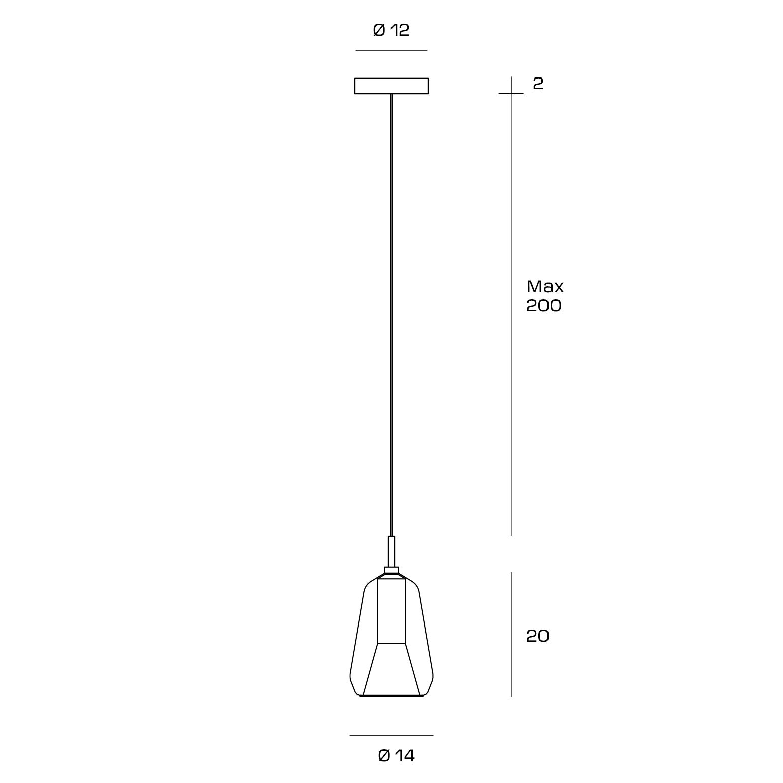 X-RAY suspension, en verre, bronze - 4