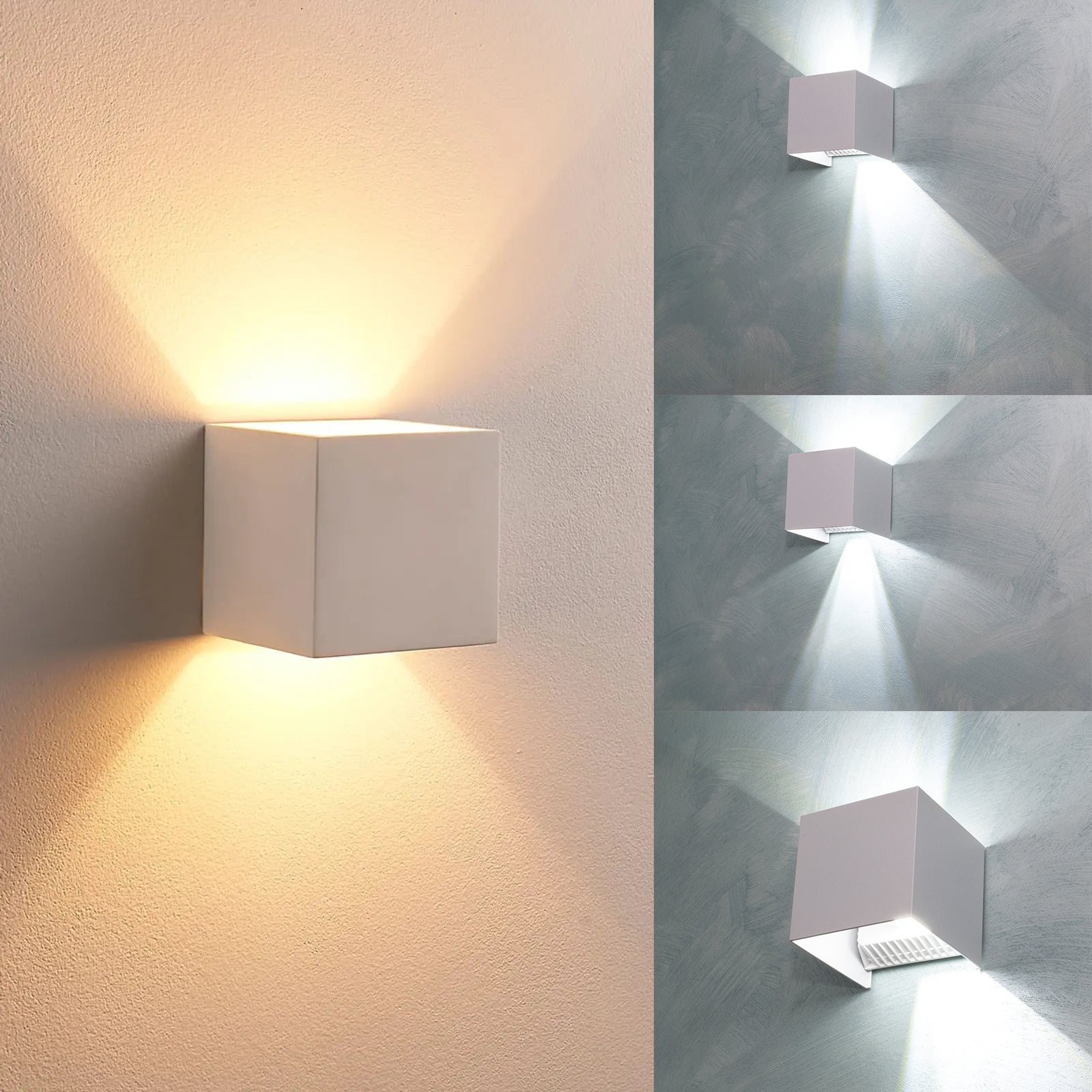 Moderno cubo de exterior lámpara de pared IP65 LED 22W doble haz pared ...