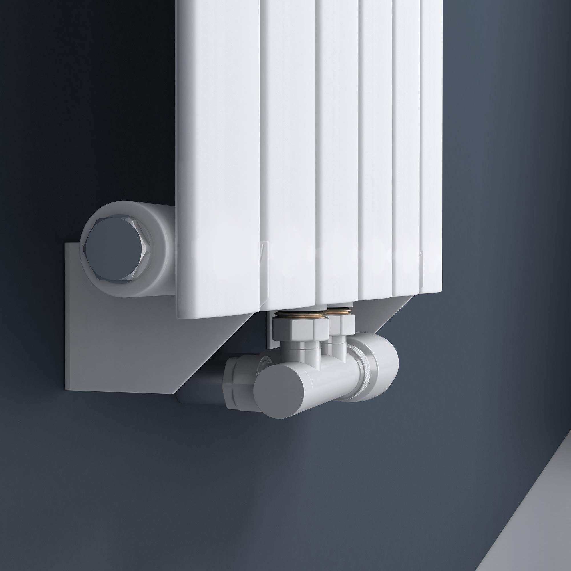 doporro Robinet de Radiateur Thermostatique Blanc Contrôleur de Chauffage Connexion Centrale 187mm - 5