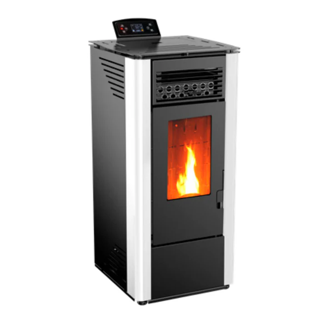 Poêle à granulés blanc ELITE 10 kW, chauffage efficace et durable pour une maison jusqu'à 180 m³ avec un design moderne