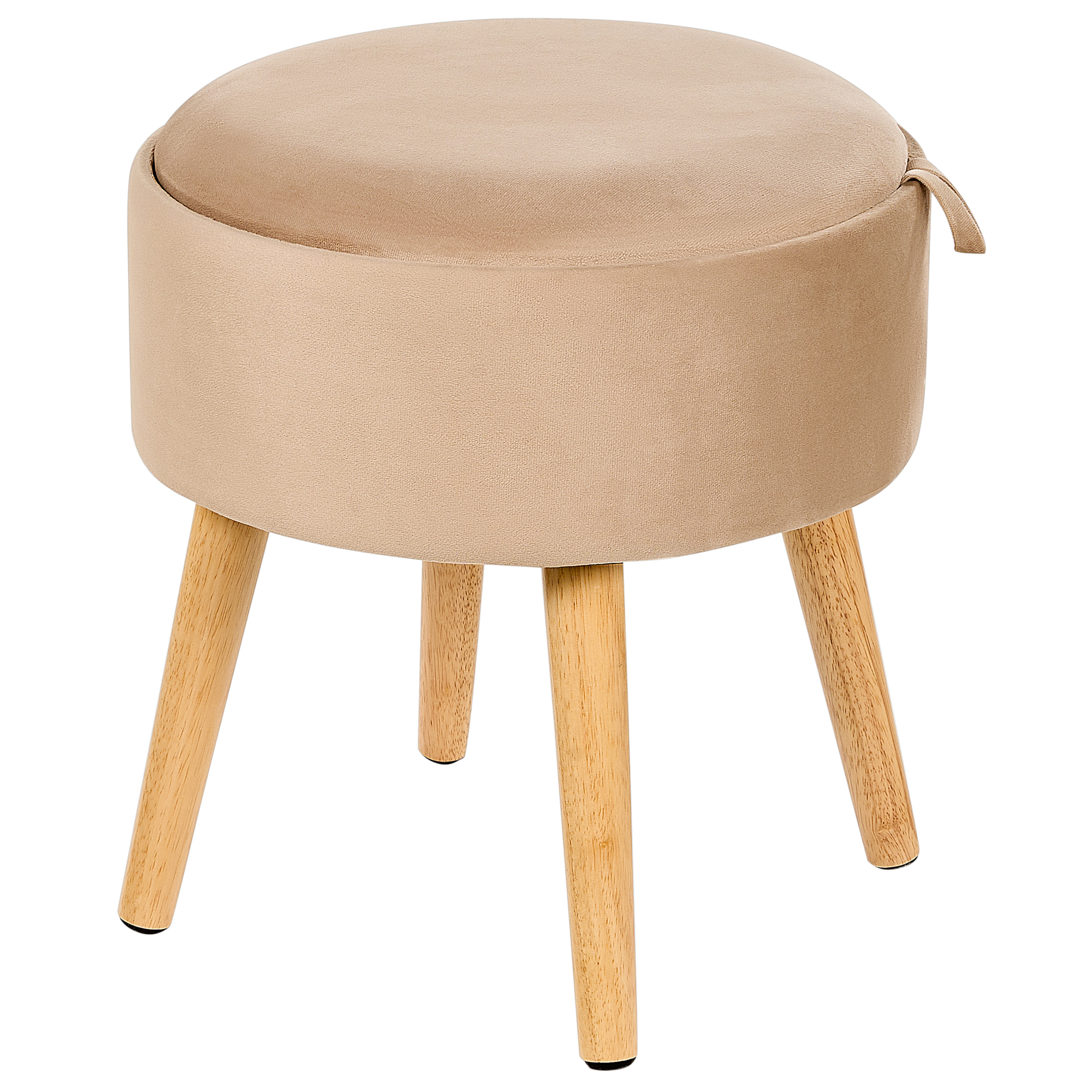 Beliani taburete con almacenaje neely terciopelo beige