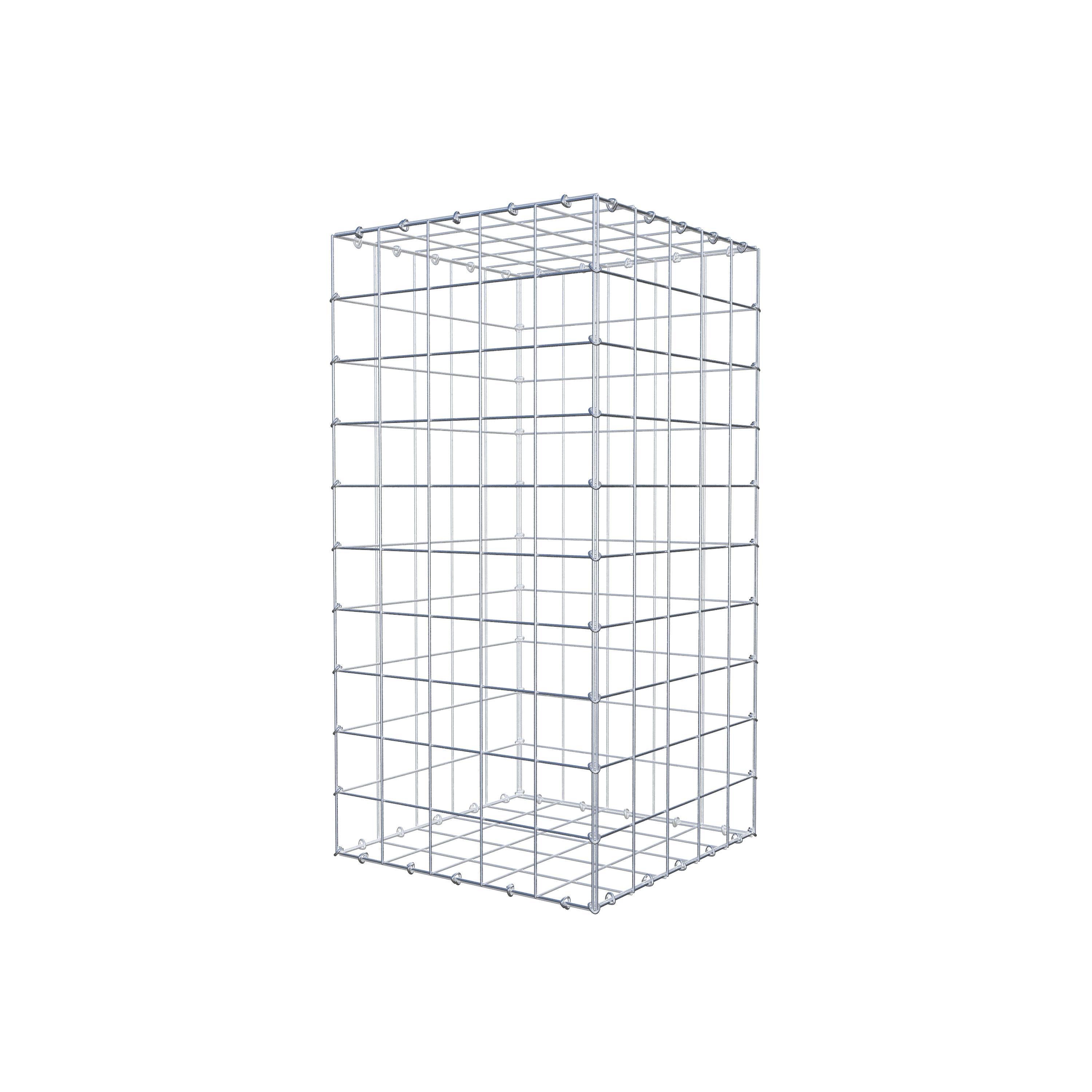 Gavión de acero galvanizado 100x50x50cm (LxAxP), malla 10 x 10cm, Anillo en C, jaula metálica para muro o jardín - 2