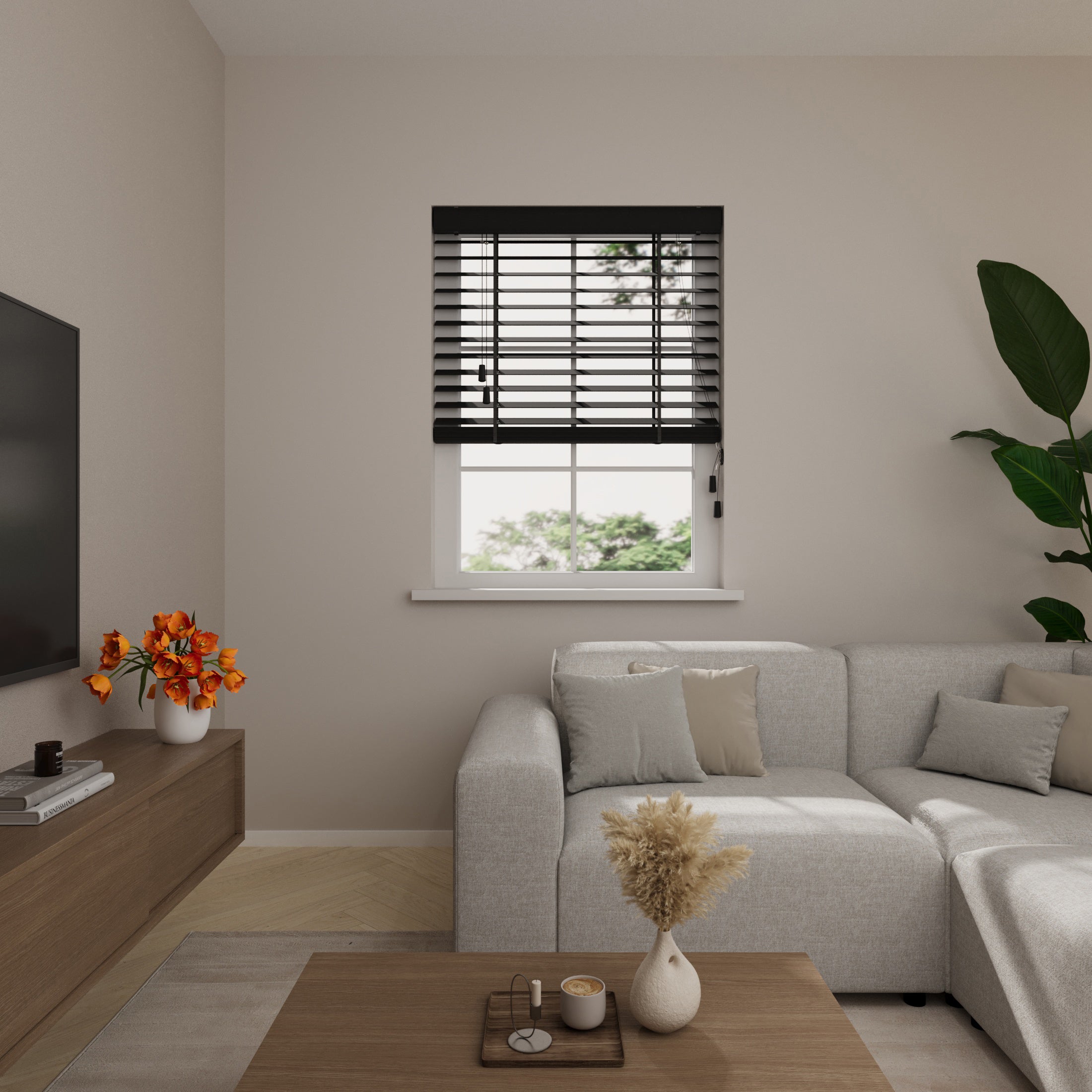 Radeco® Store vénitien en bois de bambou Easy - 50 mm - Noir - 190 x 240 cm - 2