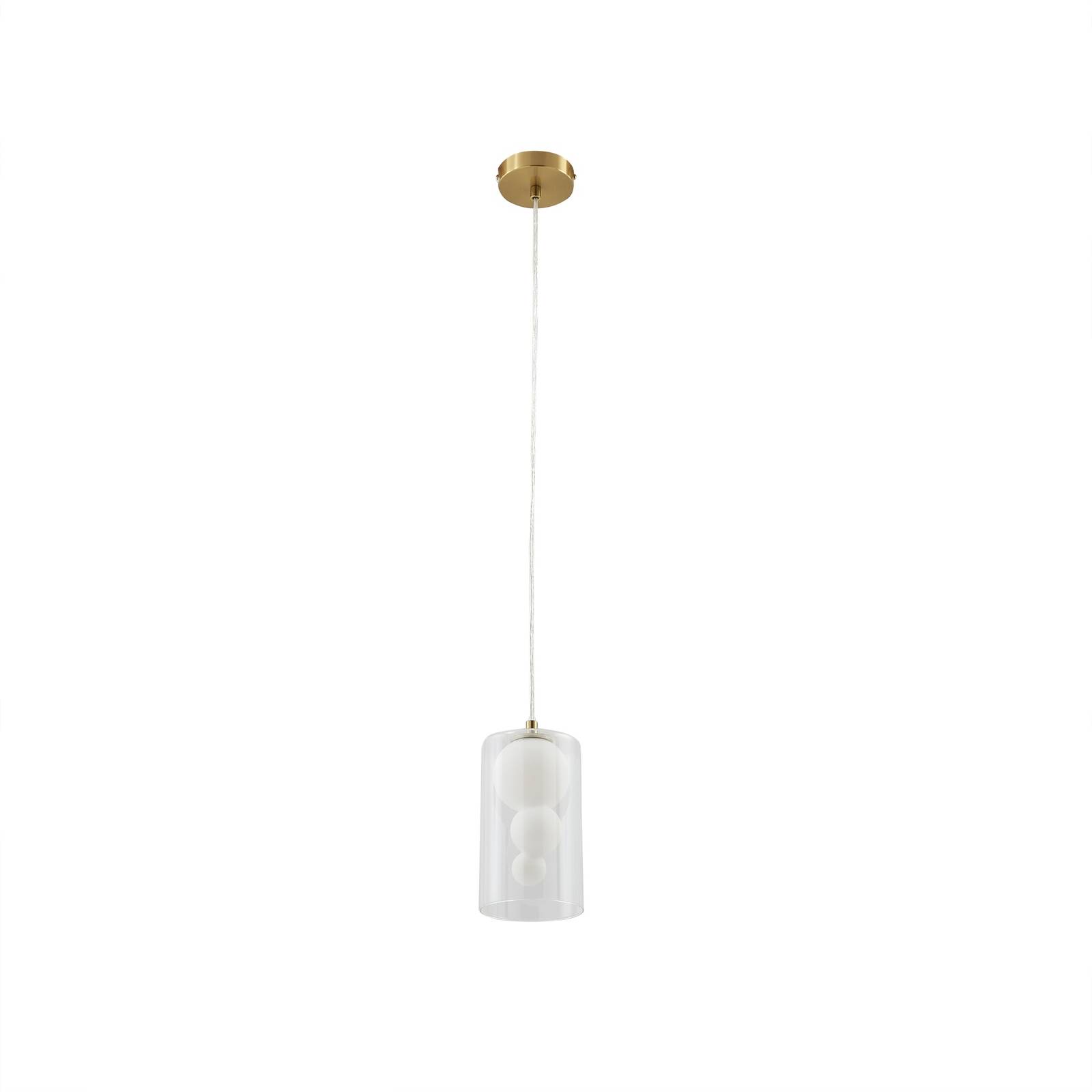 Lámpara colgante lindby kupla, opal/claro, cristal, 1 luz, g9, lámpara colgante de vidrio, lámpara colgante, lámpara colgante mesa de comedor, lámpara