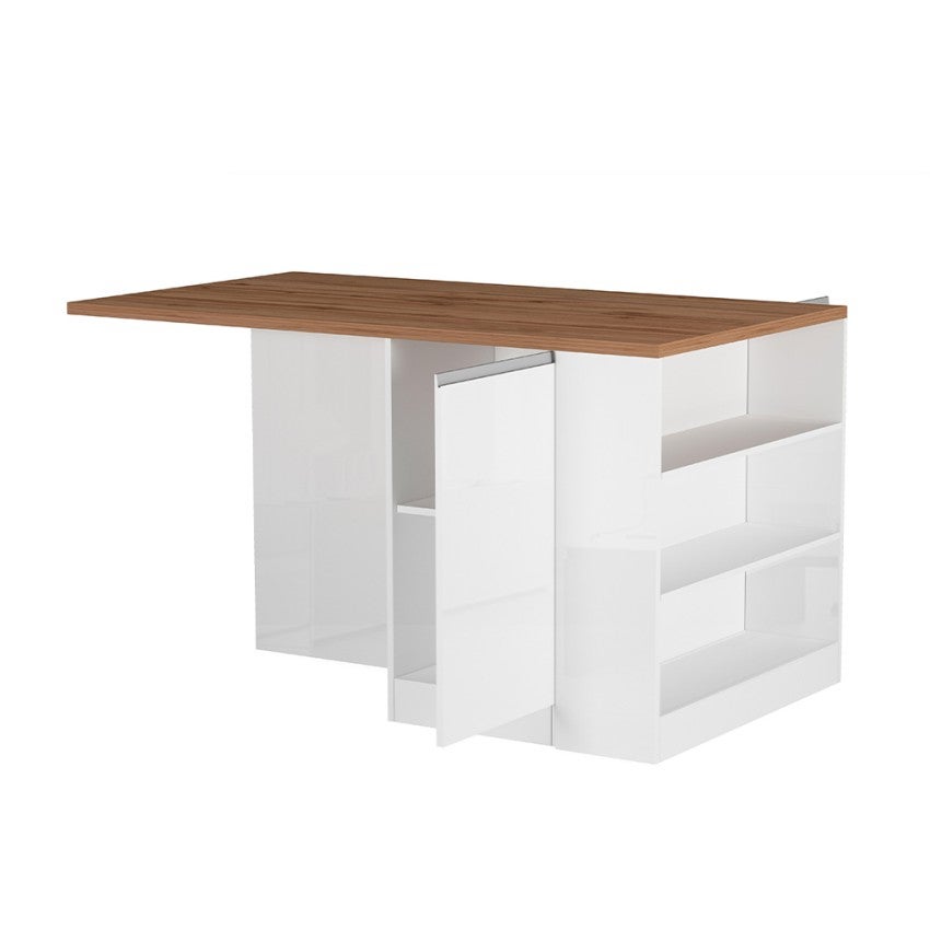 Îlot central avec table pour cuisine moderne 2 portes 160x90x90cm Grover - 4