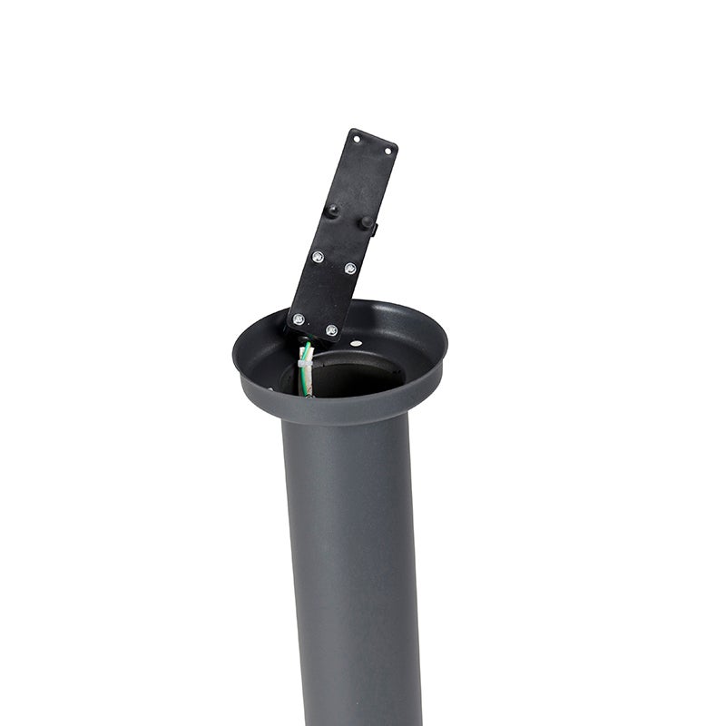 Qazqa nowoczesny lampa słupkowa do ogród - Rox - ciemnoszary, max. 20w, kompatybilny z żarówką LED, e27, 80cm, IP44 - 8