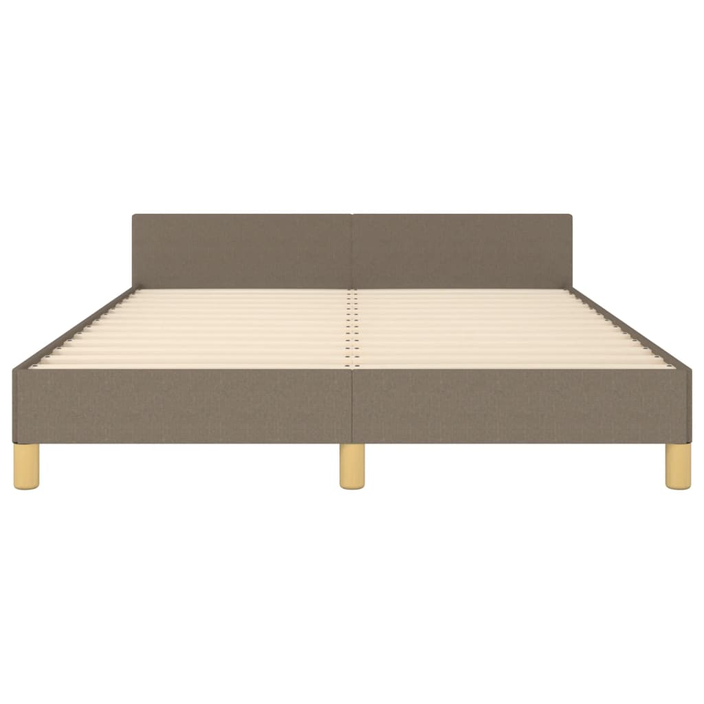 Cadre de lit sans matelas en tissu taupe pour la chambre, 140 × 200 cm - 6