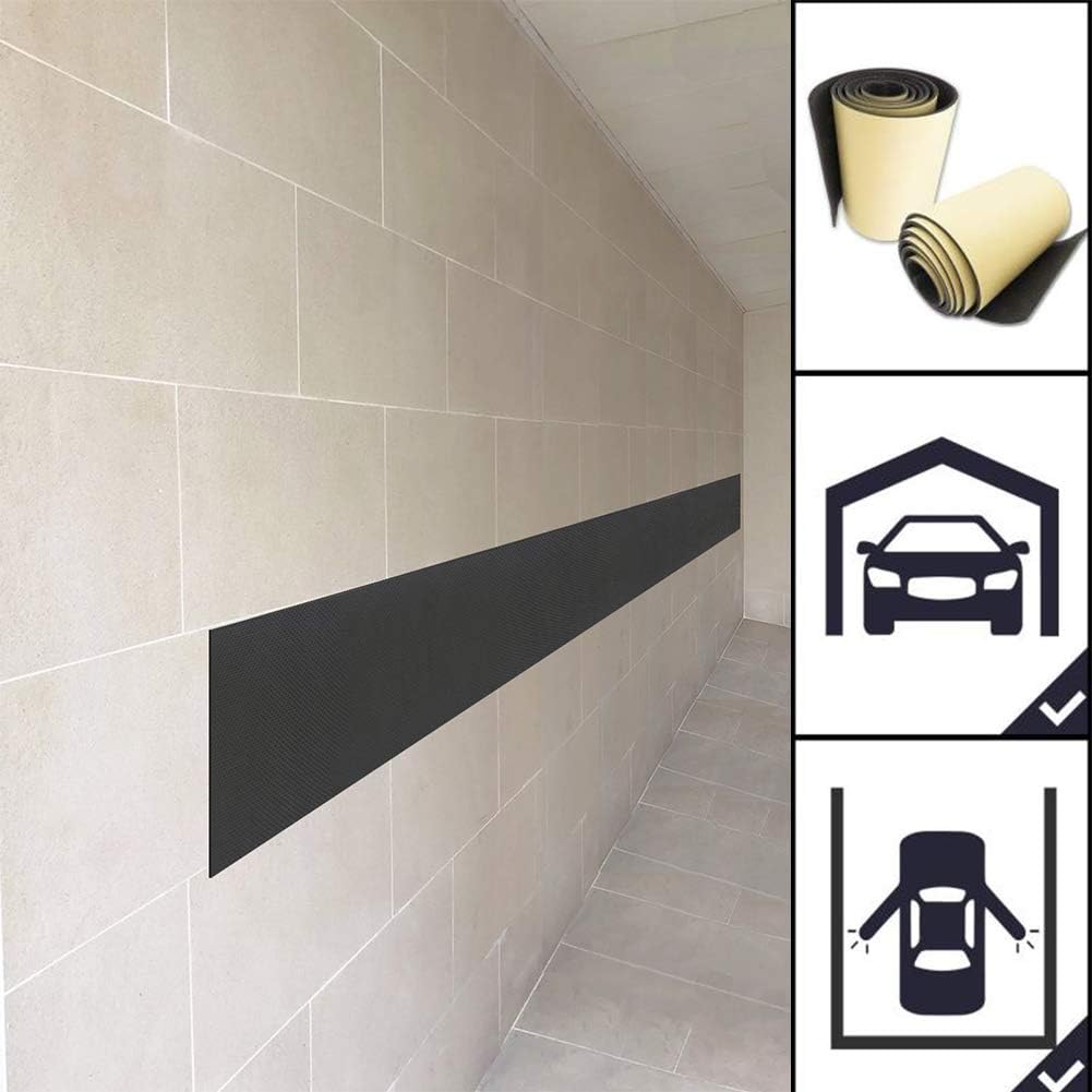 Pare-Chocs Mural Protecteur pour Garage Voiture Auto-adhésif 2 Rouleaux 200 cm x 20 cm x 4 mm pour Murs de garages pour protéger la Porte et Le Pare-C - 2