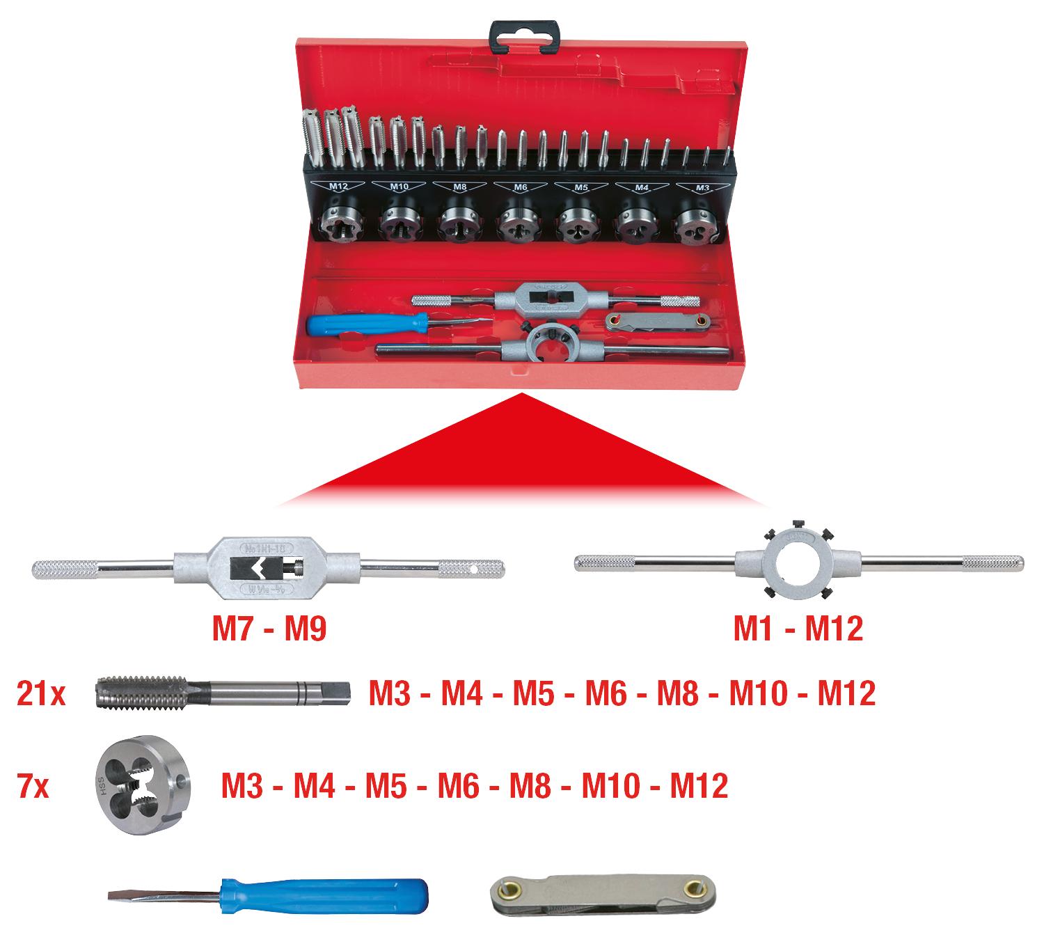 KS Tools Filière M4 X 0.7 - 25 X 9 Mm - Acier - Pour Métaux Et Alliages Jusqu'à 800 N/mm² - 6