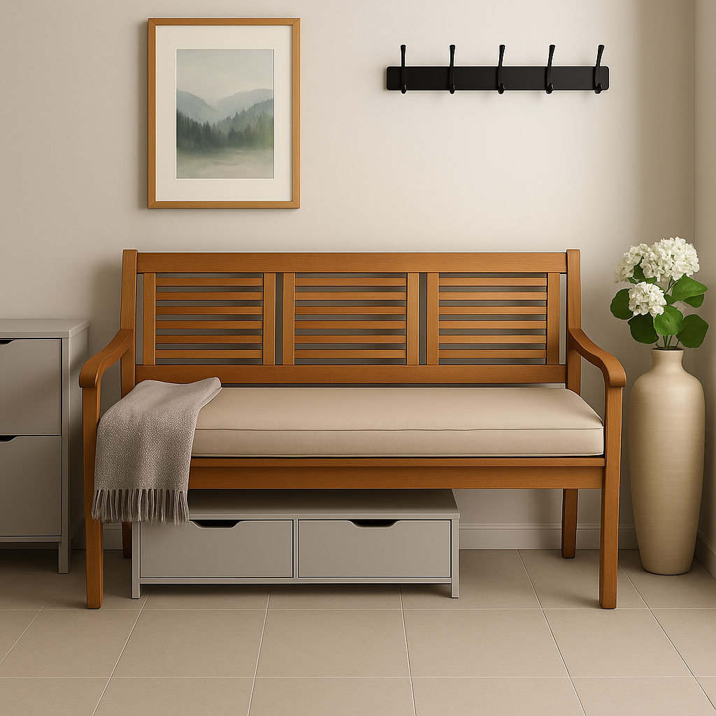 Cojín para banco de jardín 120x50x7cm asiento, cojín para banco de jardín Beige, cojín de asiento plano, cojín para columpio de jardín - 3