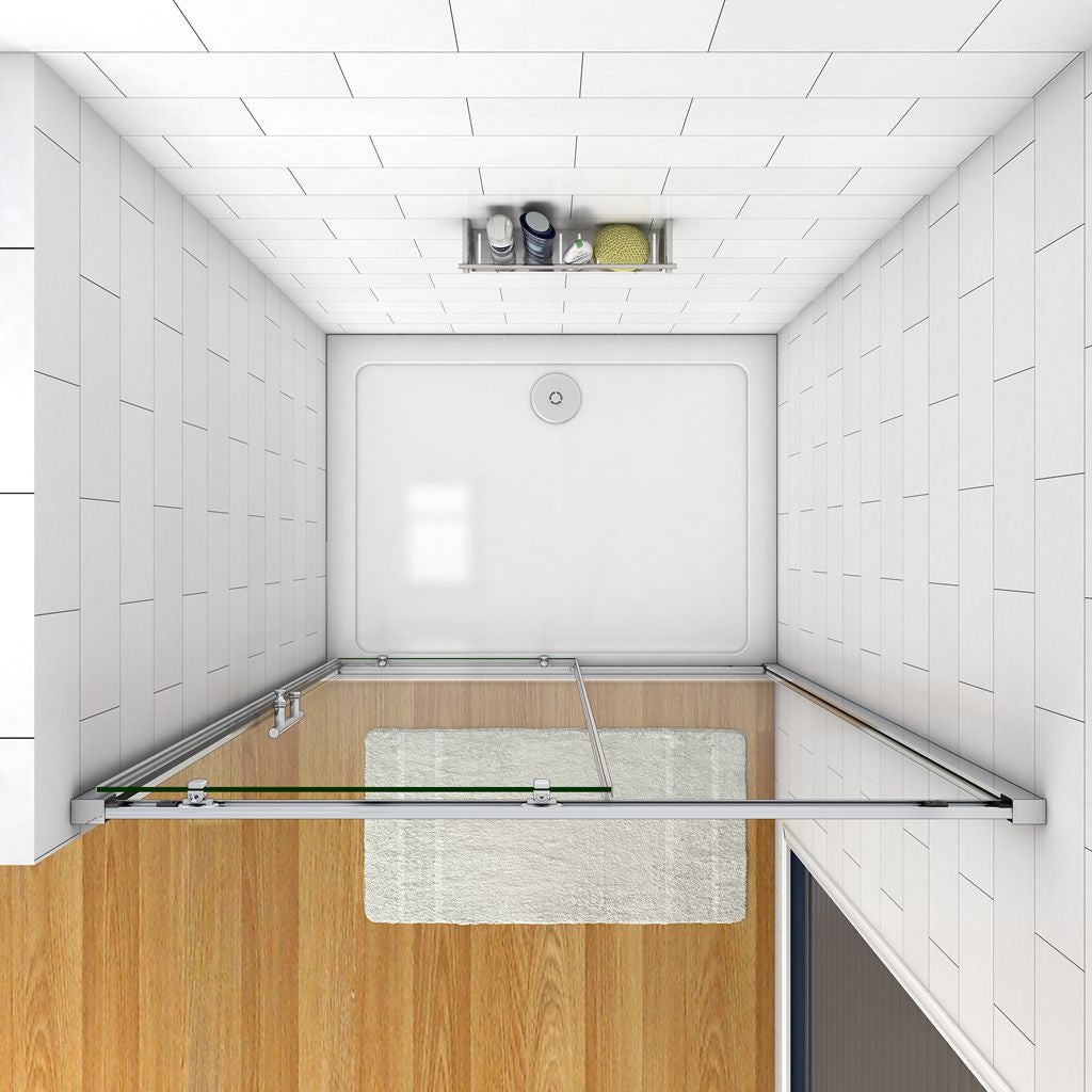 Aica Italy 120x185 Cm Porta Per Nicchia Box Doccia Anta Scorrevole Ingresso Laterale In Vetro 5 Mm Temperato Trasparente - 4