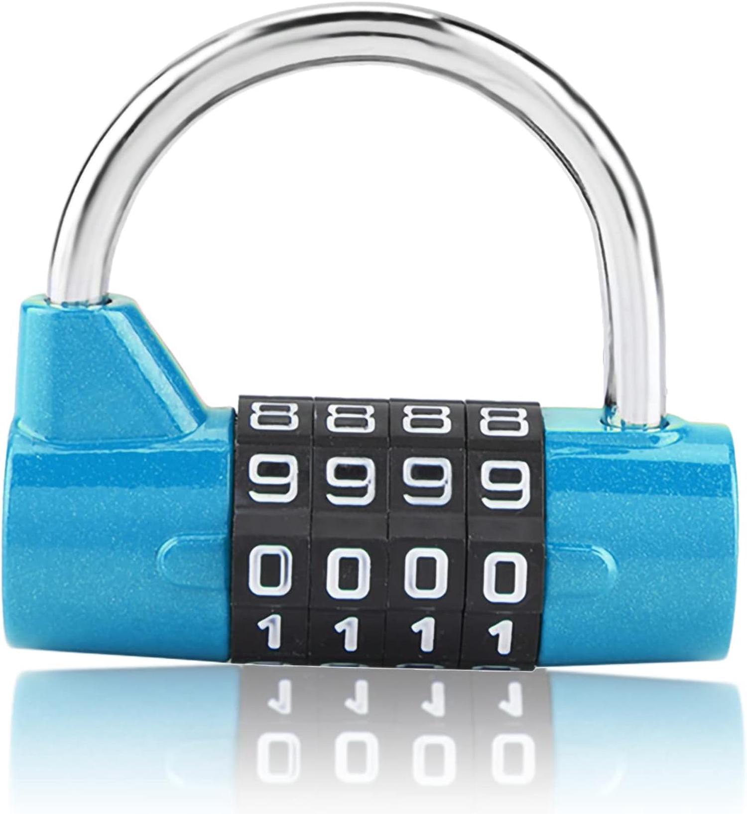 Zarker XB35 Lucchetto A Combinazione Fissa 8 Cifre: Sicurezza Per Armadietti E Palestra (Blu) - 2
