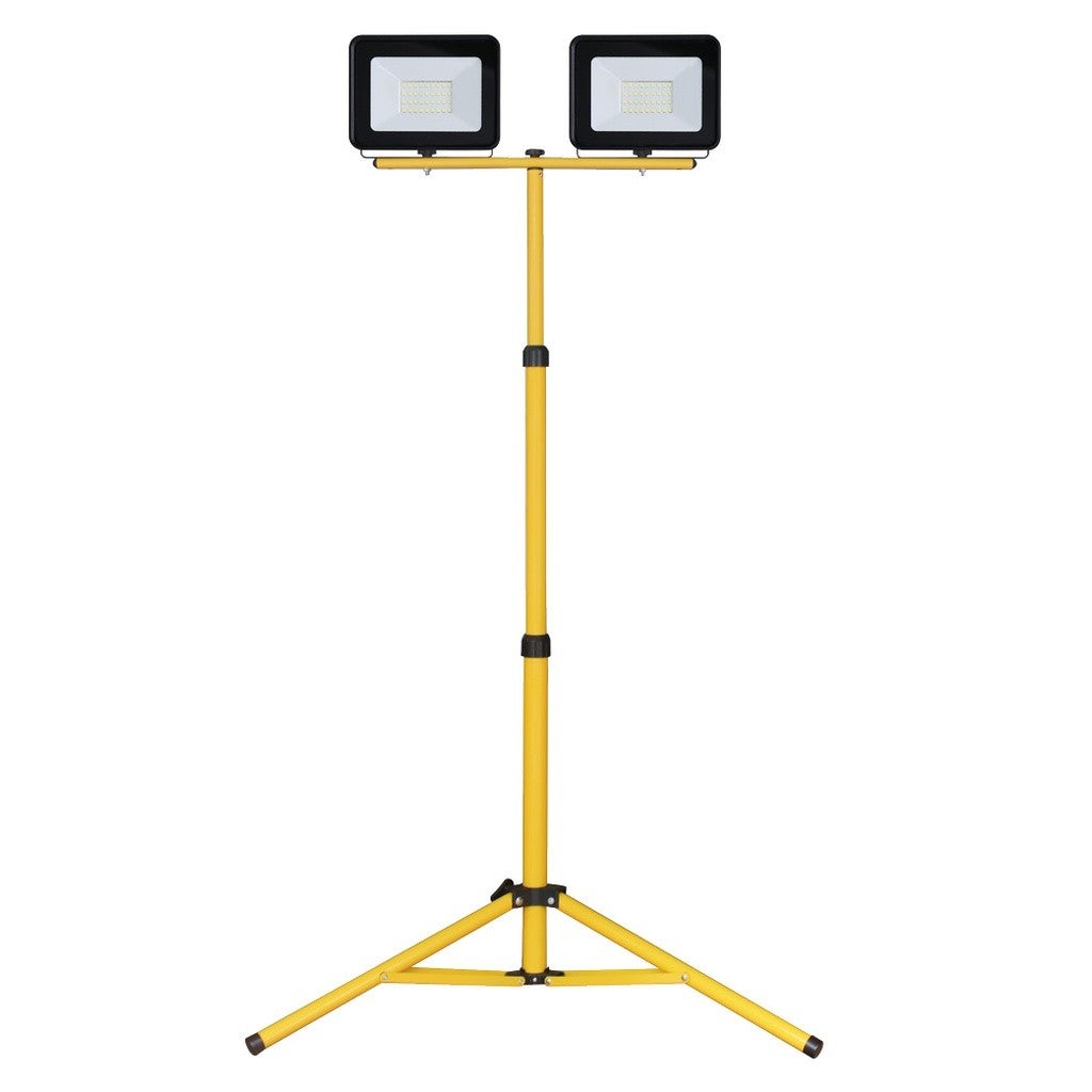Faretti Led Doppio Doppio faretto LED con treppiede 2x30W 6500K IP65 | Leroy Merlin