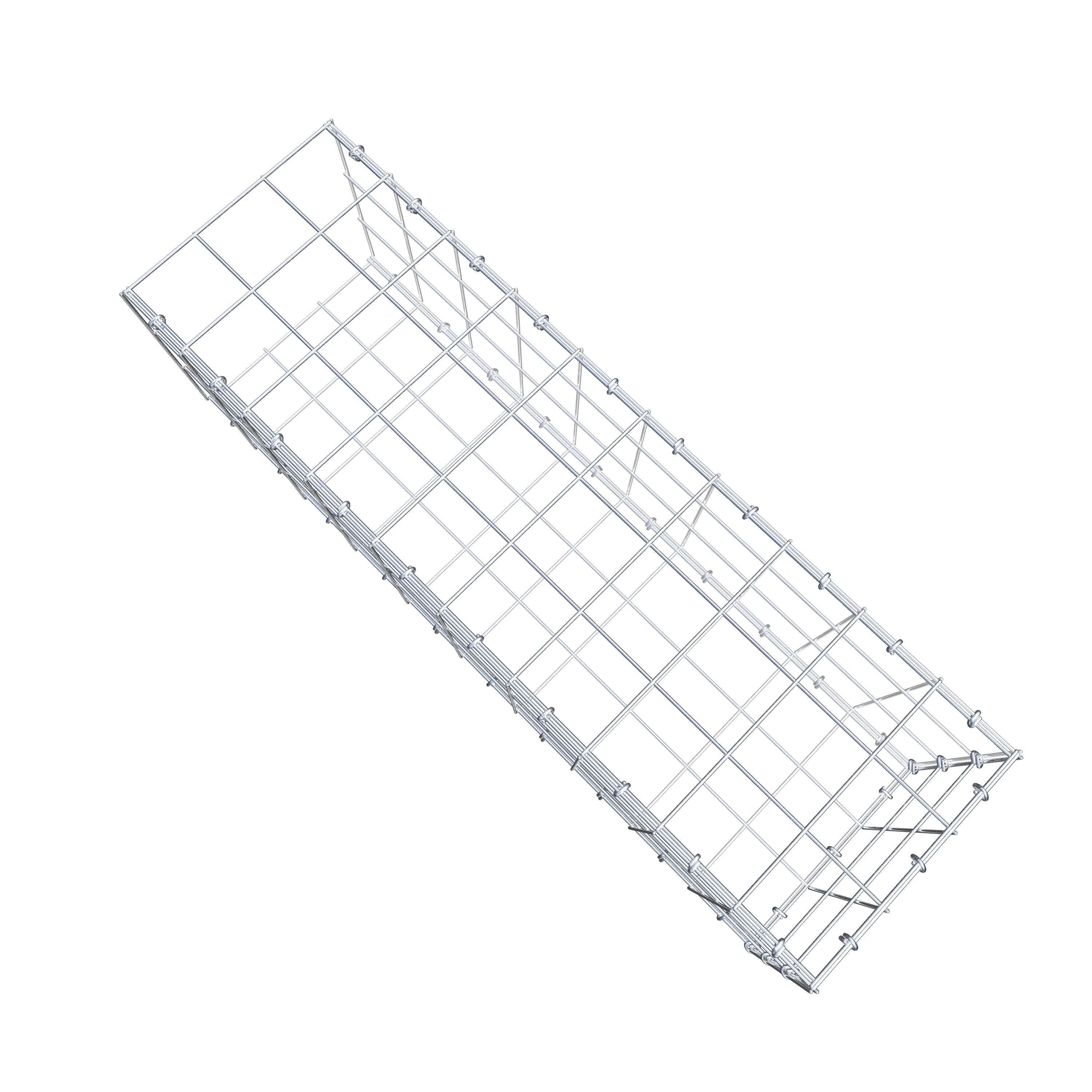 Gavión para alargar en acero galvanizado 100x30x30cm (LxAxP), malla 10 x 10cm, Anillo en C, sin rejilla frontal - 8