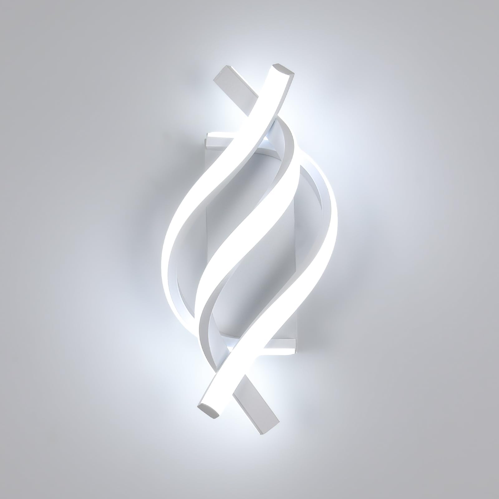 Nowoczesny kinkiet LED, Spiralny kinkiet LED, 6000k Aluminium Salon, Łazienka, Przedpokój Lampa wewnętrzna