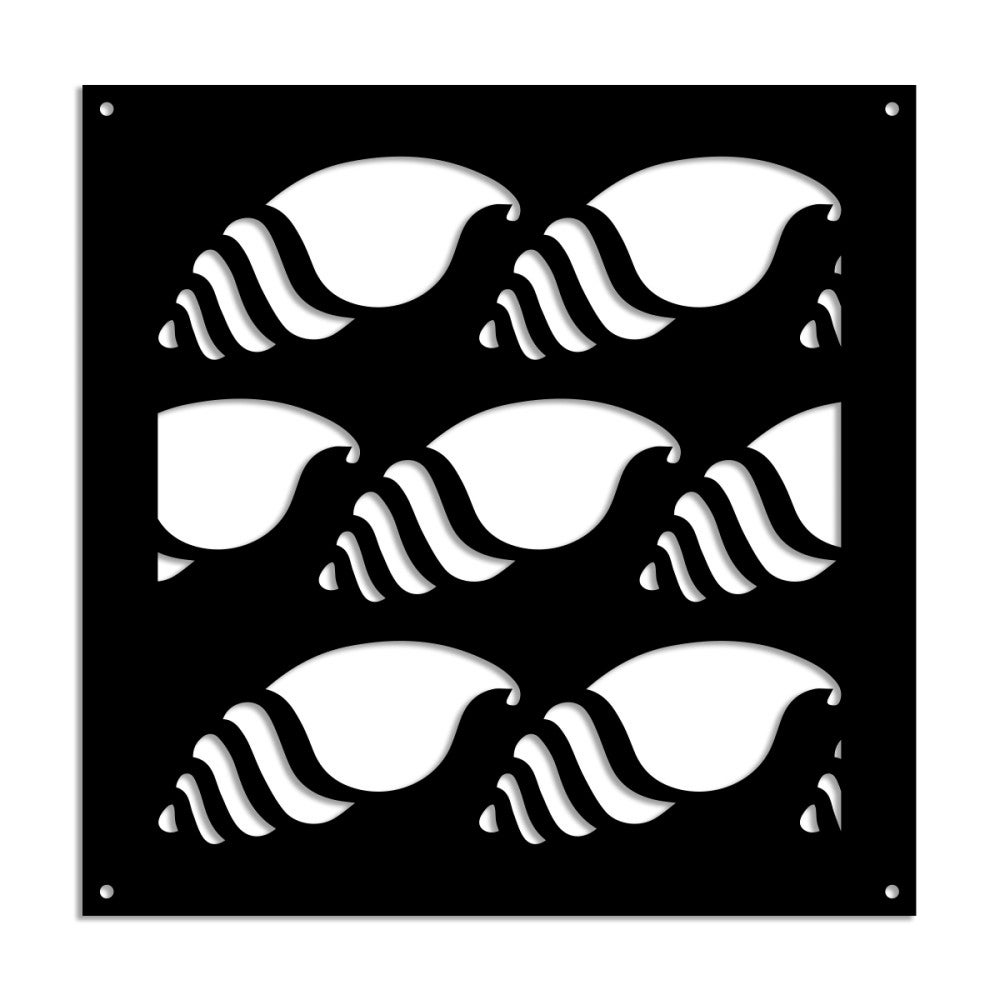 HERMITCRAB - Perforowany panel PCV - Osłona przeciwsłoneczna - Rozmiar 73x73 cm - Grubość 1 cm - Kolor CZARNY