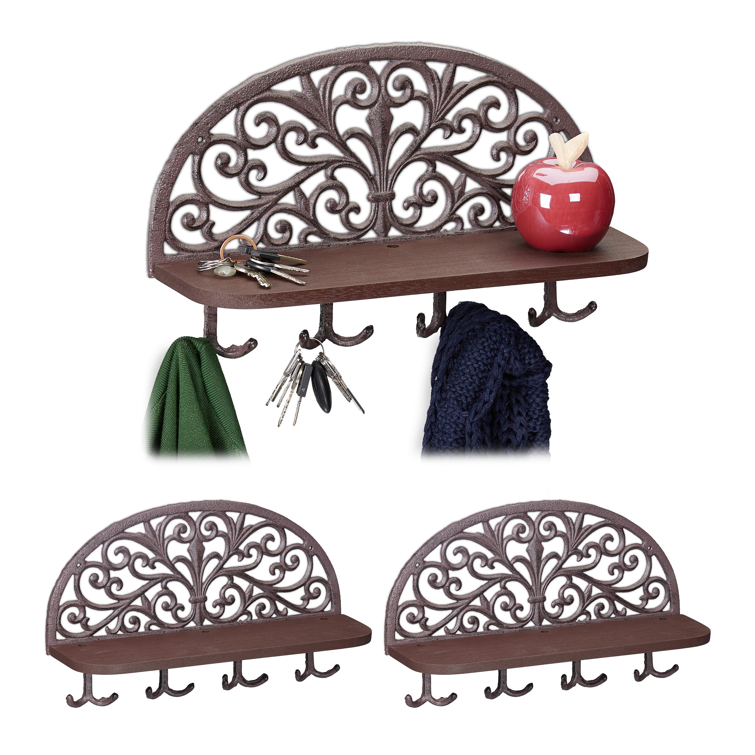 Lot De 3 Porte-Bijoux Muraux Métal Belle Vous - Rangement Colliers, Bracelets & Boucles D'Oreilles