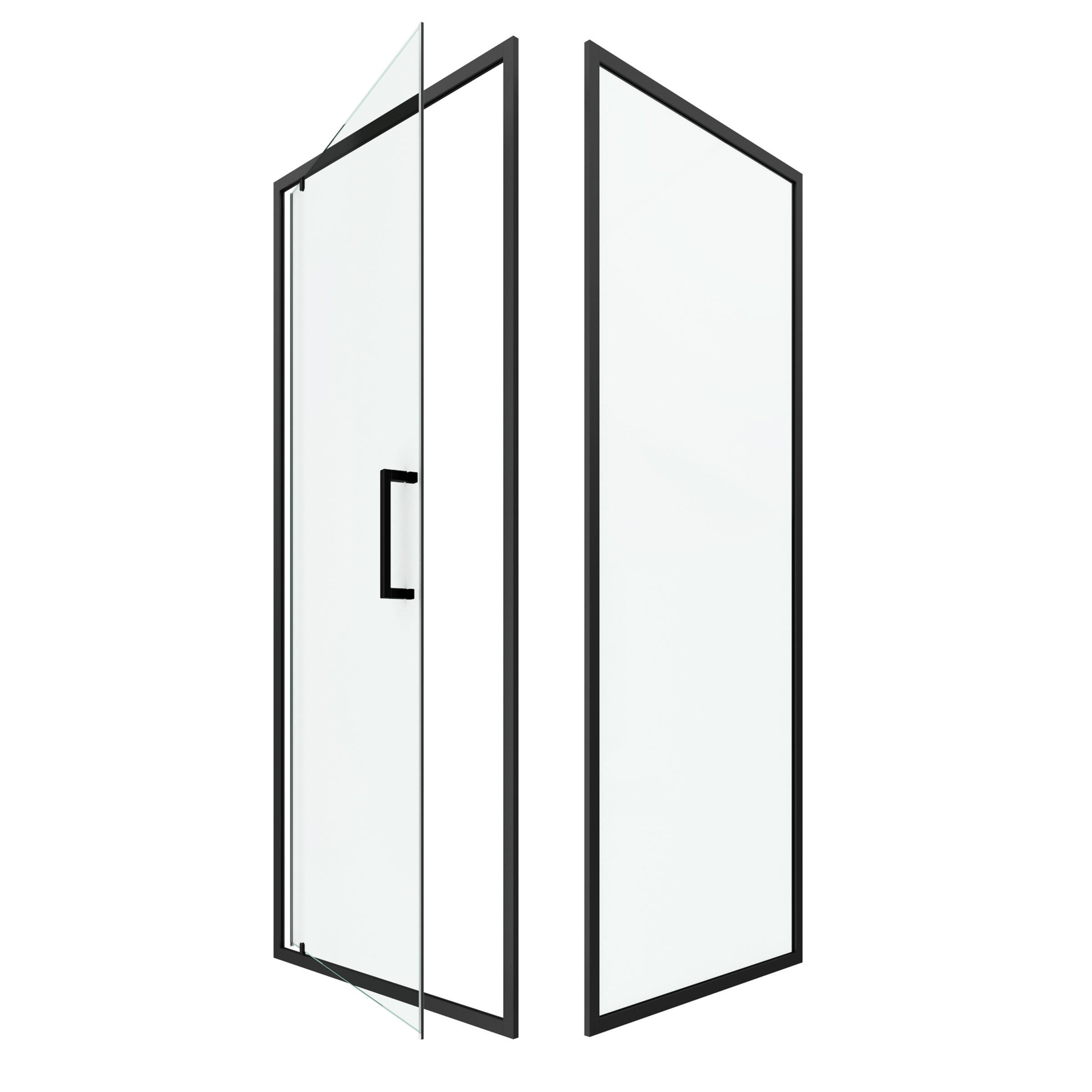 Porte de douche Pivotante et retour 90x90x200 - Profilés noir mat - CRUSH PIVOTANTE - 3