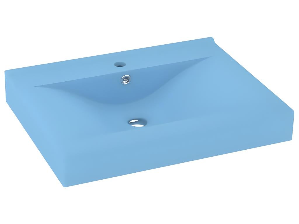 Lavabo con foro per rubinetto lavabo da appoggio wc lavabo bagno cucina interno casa 60 x 46 cm ceramica 02_0002764 - 6