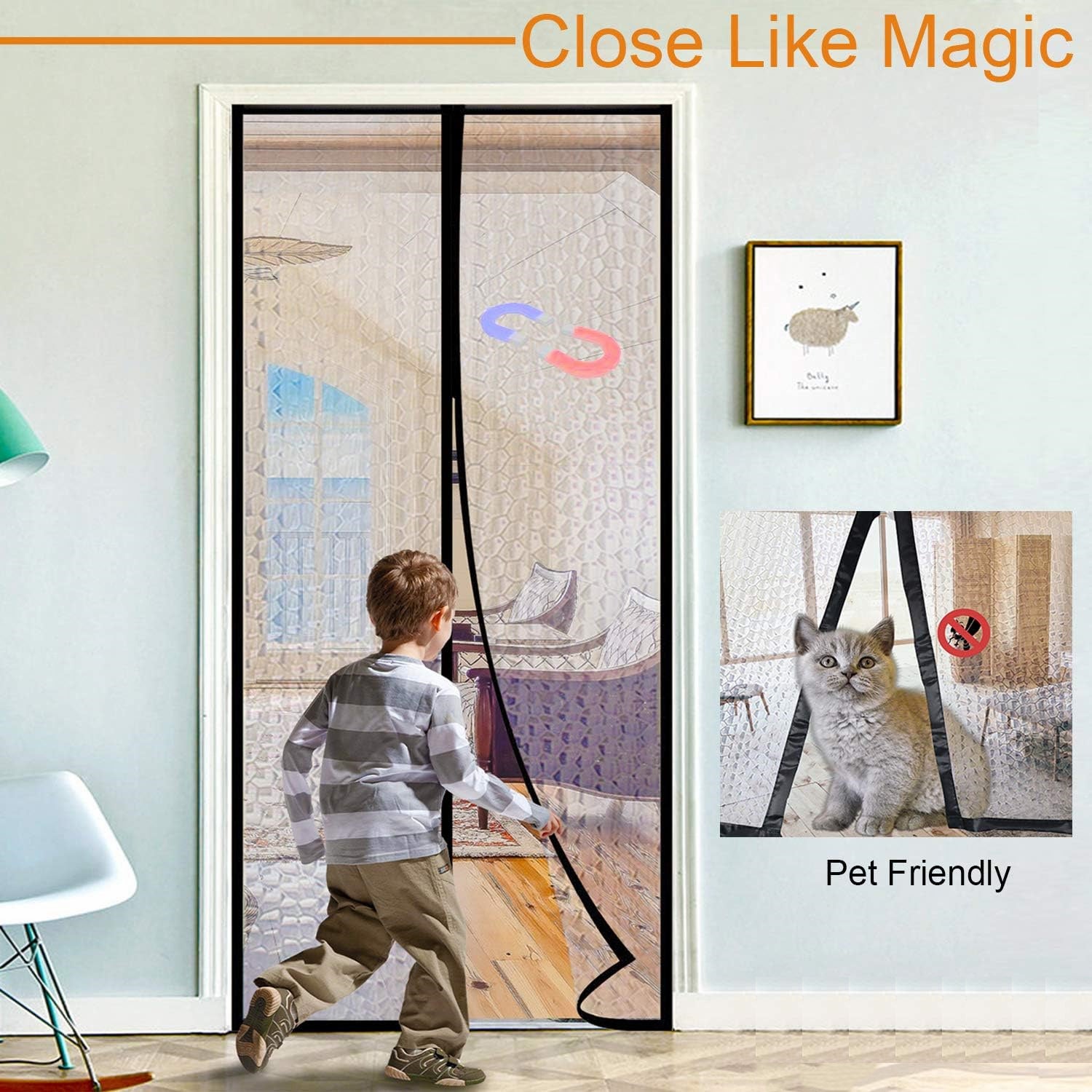 Tenda Magnetica Autoassorbente Per Porta 100x210 Cm - Isolante Termico E Acustico, Grigio, Senza Foratura - Foto 11