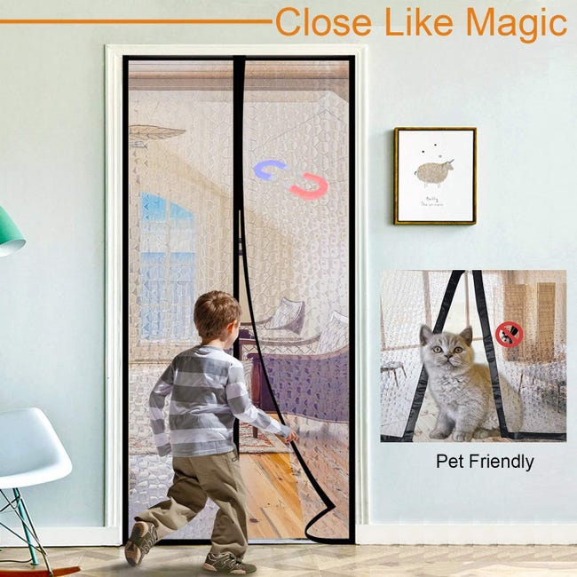 Tenda Magnetica Autoassorbente Per Porta 100x210 Cm - Isolante Termico E Acustico, Grigio, Senza Foratura - Foto 11