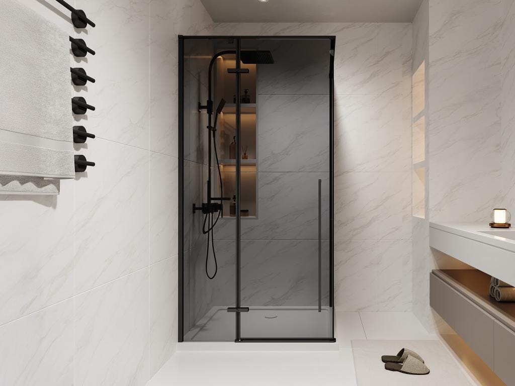 Paroi De Douche Avec Porte Pivotant