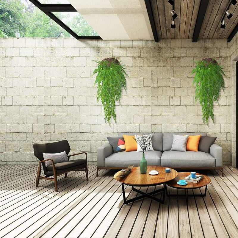 2 Pièces Plante Artificielle Fougère de Boston Plantes, Fausse Mur Végétal Artificiel Tombante, la Maison et la Décoration Extérieur de Mariage Déco - 3