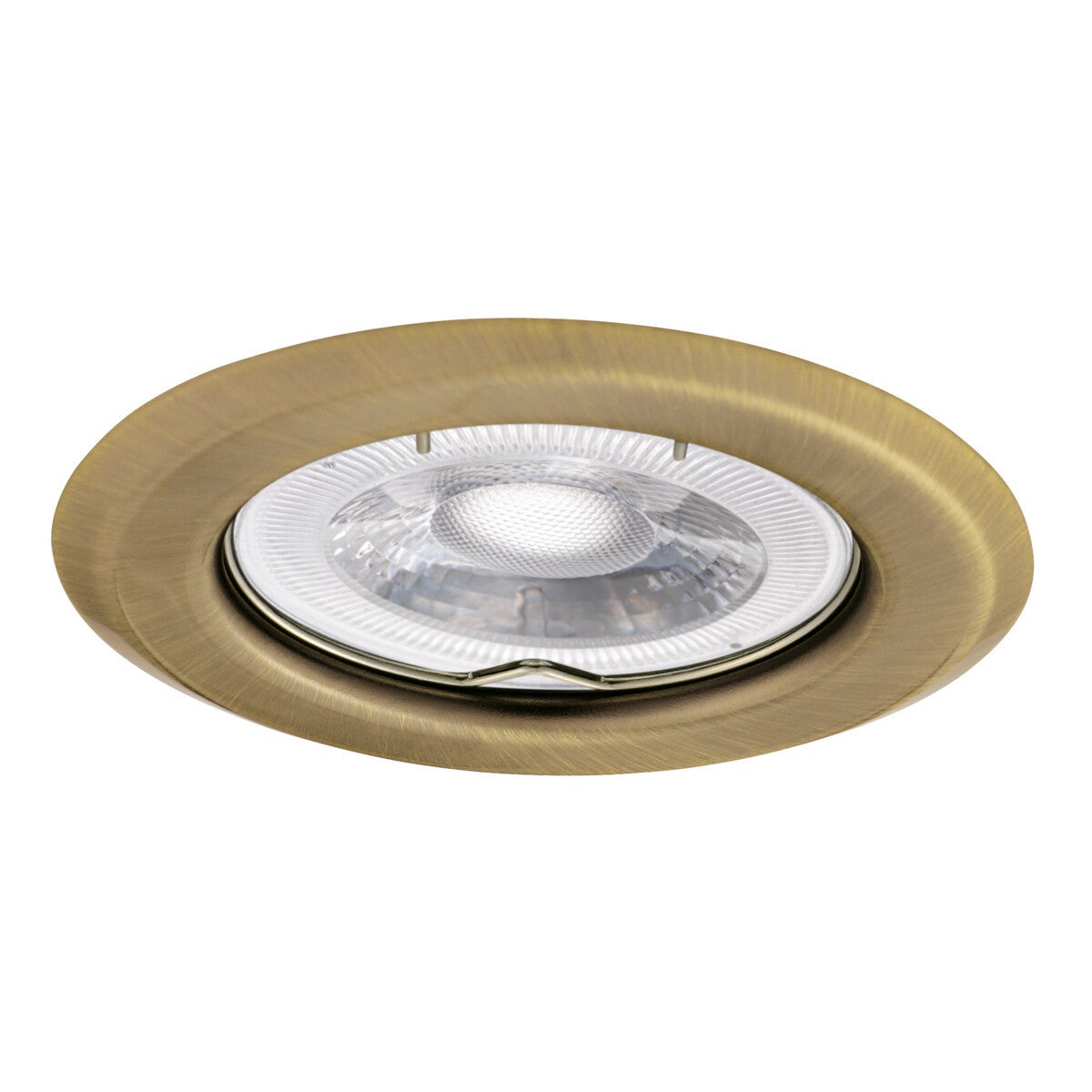 Oprawa sufitowa wpuszczana oczko Argus Ii matowy mosiądz 1xGX5.3 / GU10x10W okrągła IP20 wym: 3,4 x 8,2 x 8,2 cm metal Kanlux