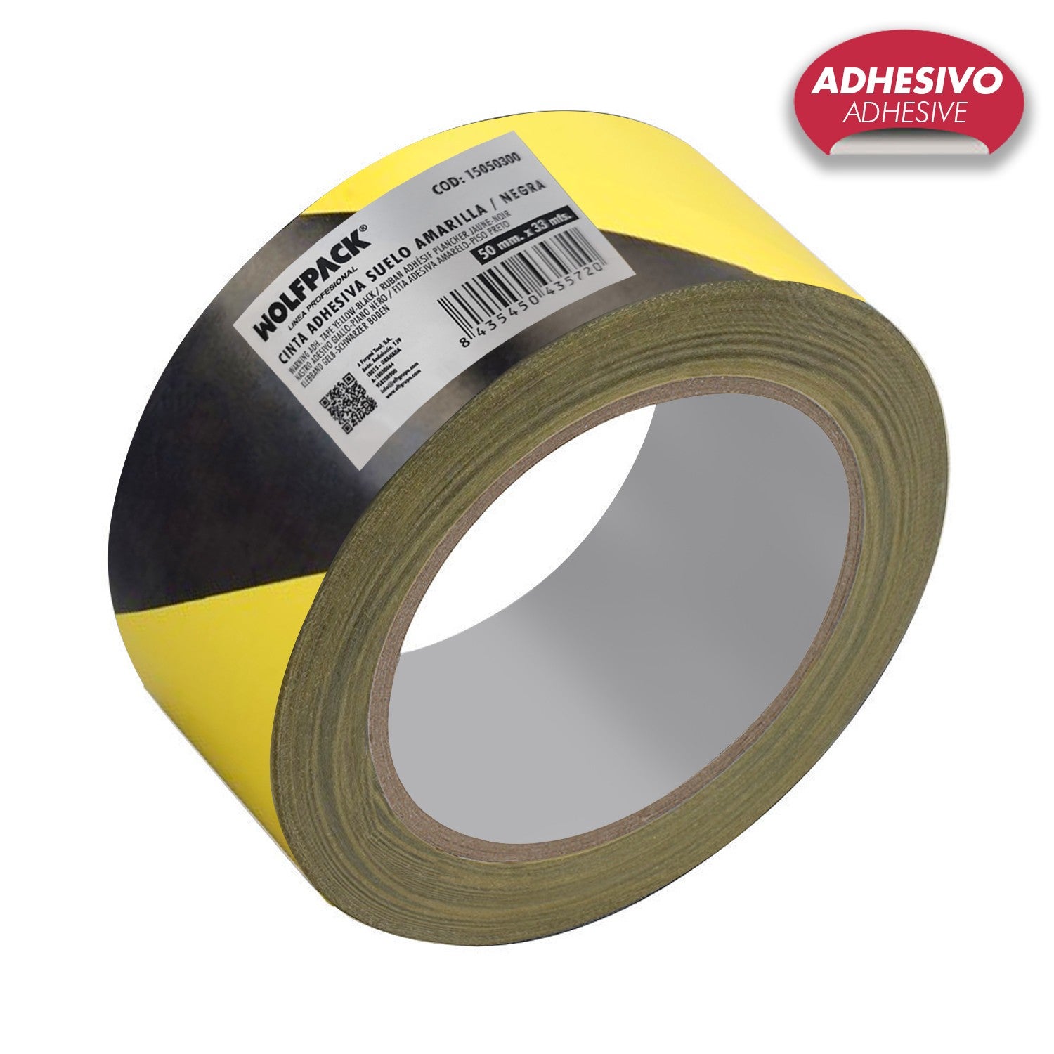 Nastro Segnaletico Adesivo Giallo-Nero 132Mt H.Mm. 75 Cf.6Pz