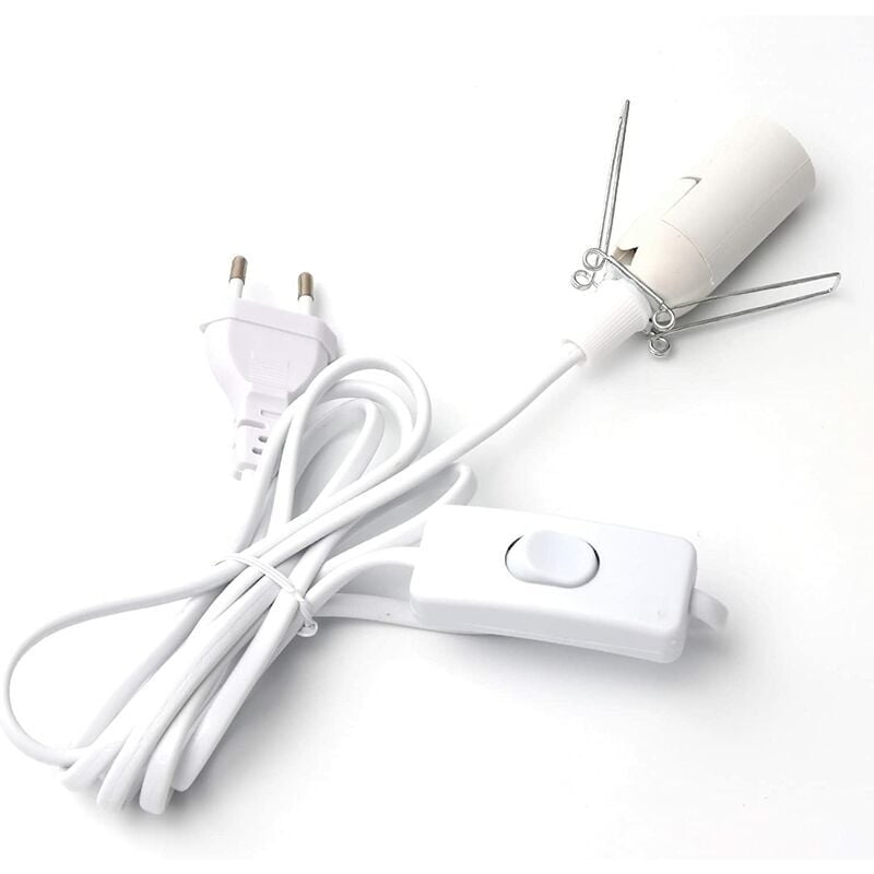 Cable Con Portalámparas E14 + Interruptor: 3.5 Metros De Cable Euro Para Lámpara Colgante