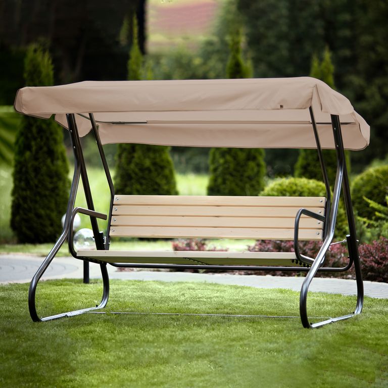 Daszek do huśtawki ogrodowej 214 x 122 cm cappuccino PATIO - 7