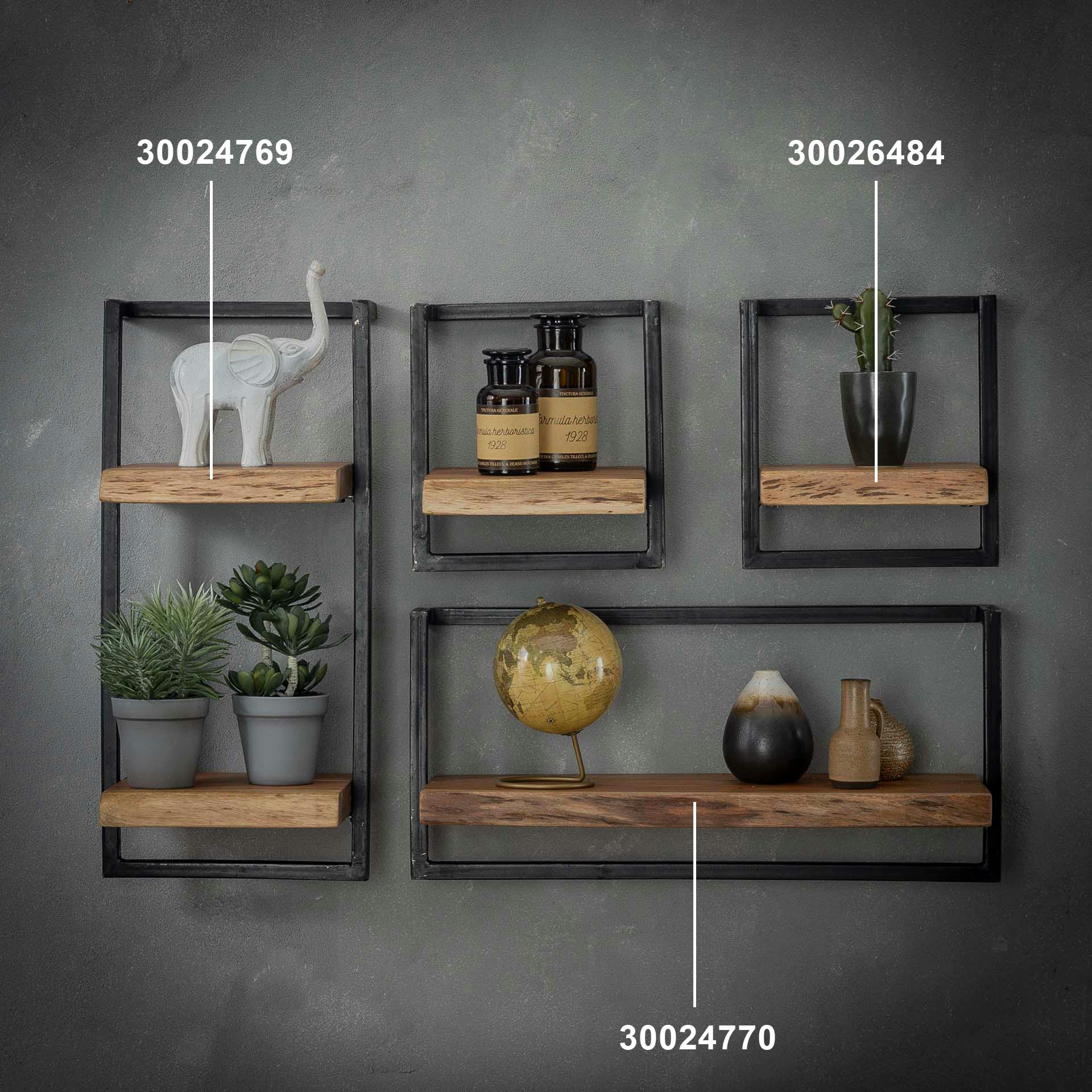 Etagère murale bois métal MELBOURNE - 7