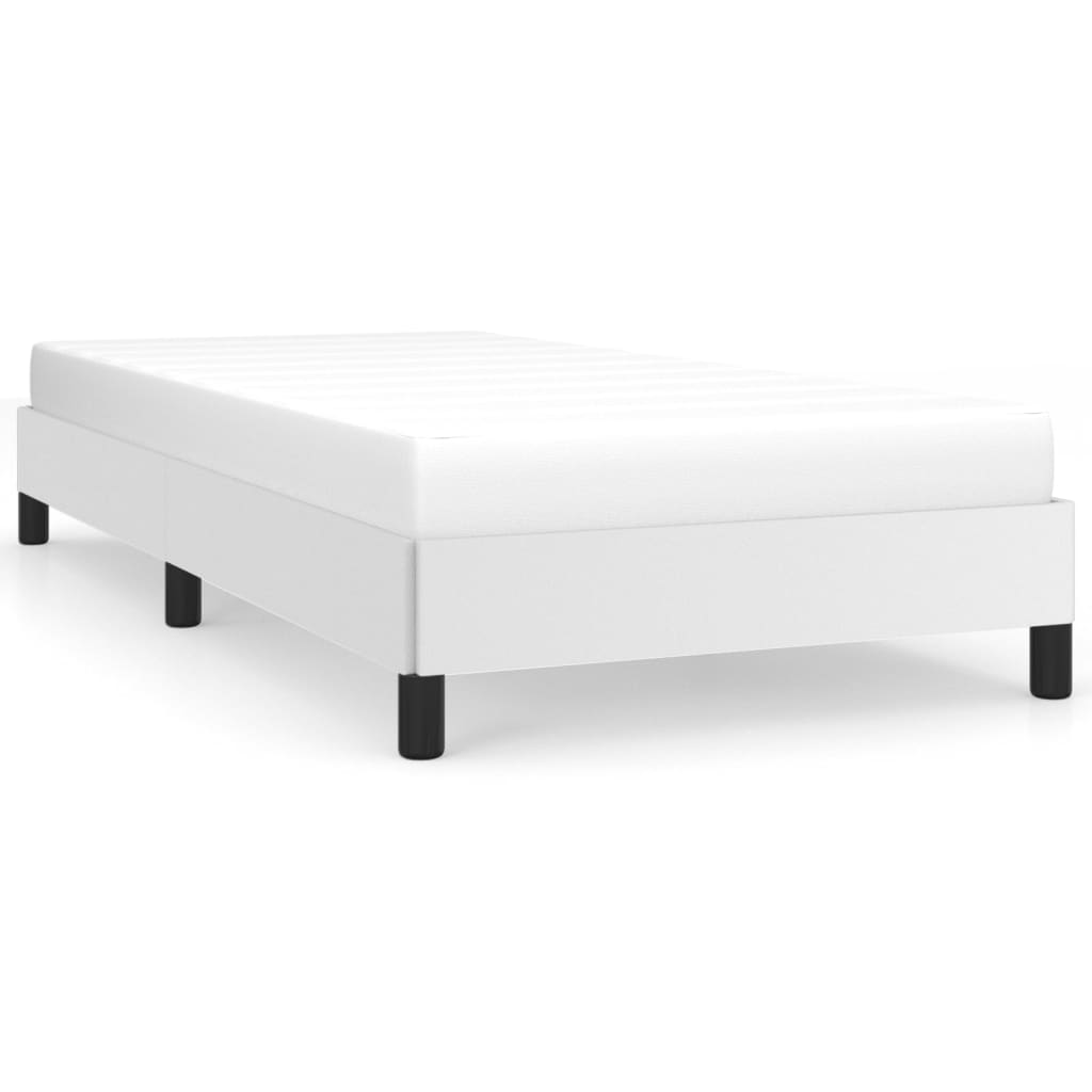 Cadre de lit sans matelas, blanc, en similicuir, pour la chambre, 100 × 200 cm - 2