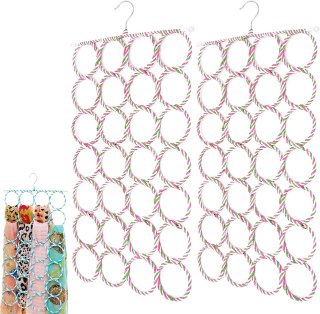 Porte-écharpe Leisial Avec 28 Trous - Cintre Pour Foulards, Cravates Et Écharpes, Couleur Aléatoire