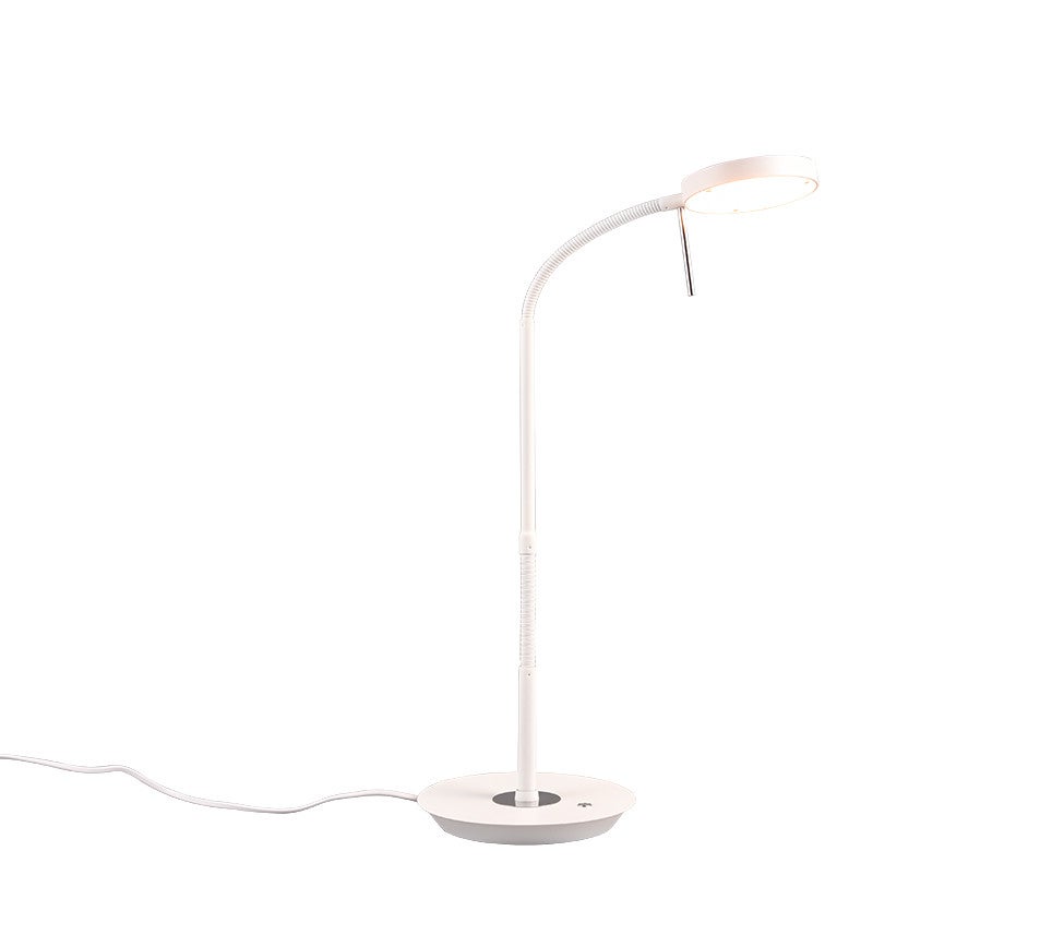 Lampa biurkowa biała nowoczesna regulowana wbudowany LED Monza Trio