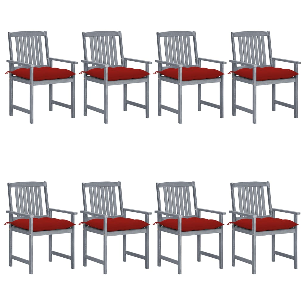 Maison Exclusive - Chaises de jardin et coussins lot de 8 Bois acacia ...