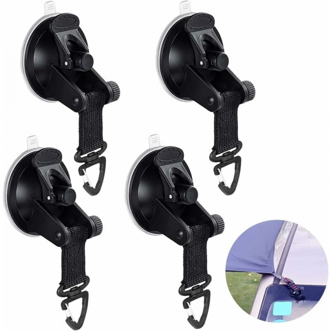 Kotwica z przyssawką, 4 sztuki, hak mocujący markizę z przyssawką, wielofunkcyjne kotwice z przyssawką, akcesoria kempingowe, hak z przyssawką do