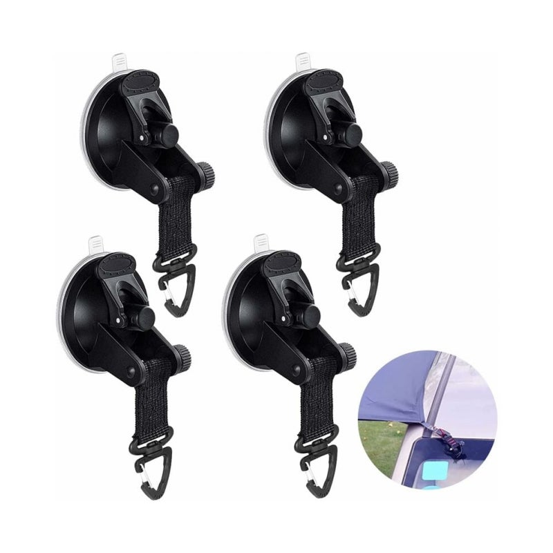 Kotwica z przyssawką, 4 sztuki, hak mocujący markizę z przyssawką, wielofunkcyjne kotwice z przyssawką, akcesoria kempingowe, hak z przyssawką do