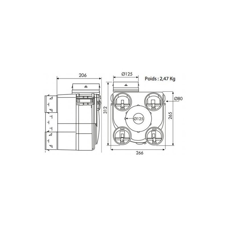 Kit VMC simple flux autoréglable - Deco DHU K - 603116 S&P UNELVENT - 603116 - 3
