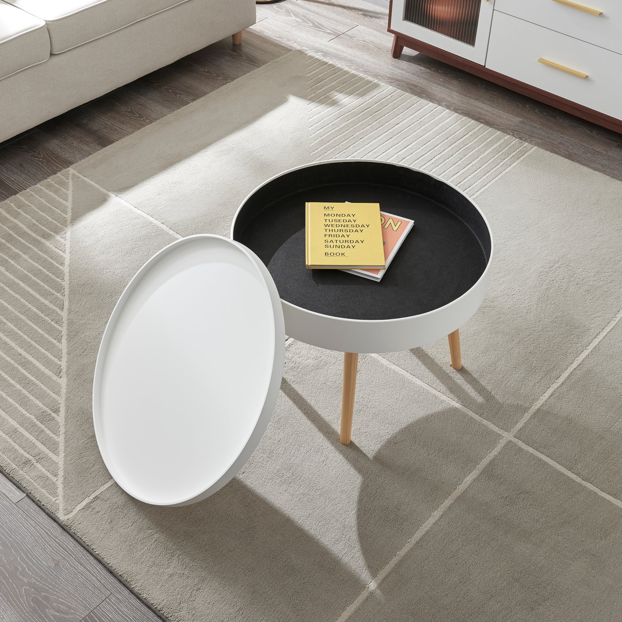 Tavolino Da Salotto Moderno Con Ripiano Portaoggetti | 61,3x60x30 Cm | Ideale Per Soggiorno, Divano E Ambiente Casa