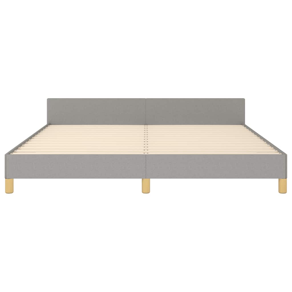 Cadre de lit sans matelas gris clair 160 x 200 cm en tissu - 5
