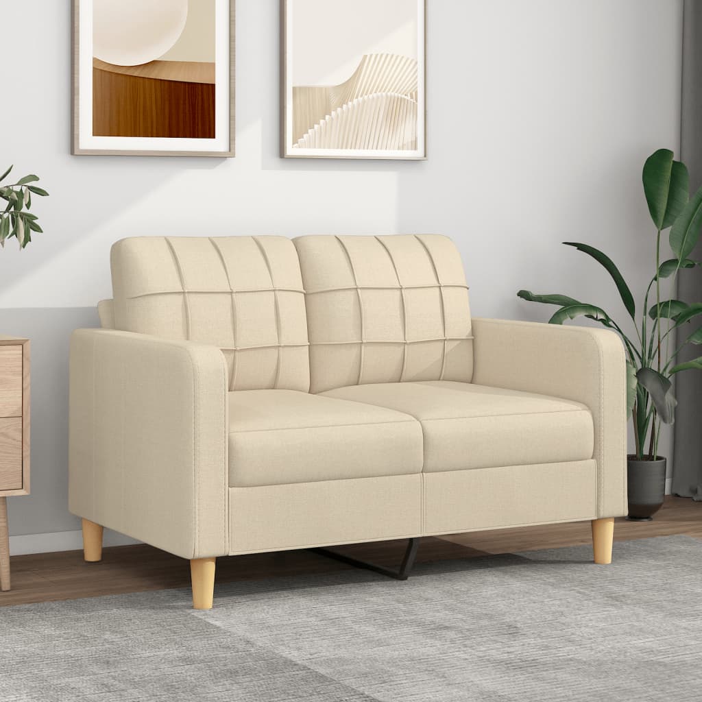 Maison exclusive - sofá de 2 plazas de tela color crema 120 cm