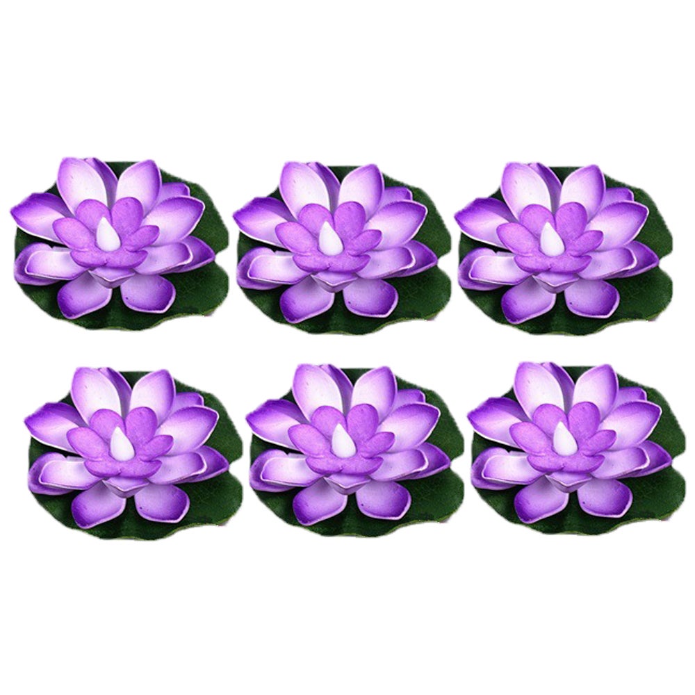 Pływająca lampka LED w kształcie kwiatu lotosu, mała wodoodporna lampka nocna, dekoracja do basenu, 6 sztuk