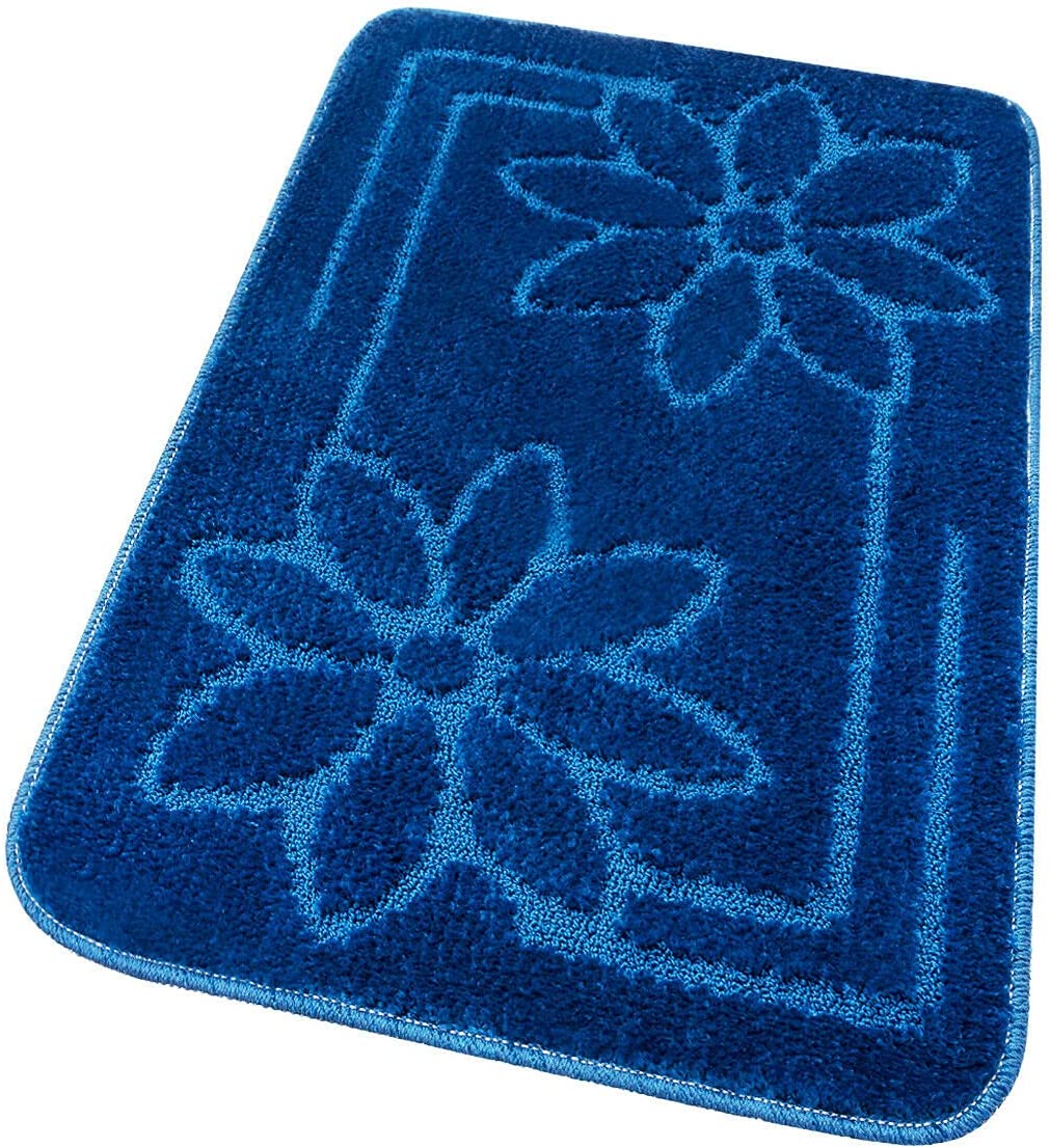 Mata łazienkowa Antypoślizgowy Absorbent 50x80 Cm Stokrotki Jednolity Kolor Niebieski