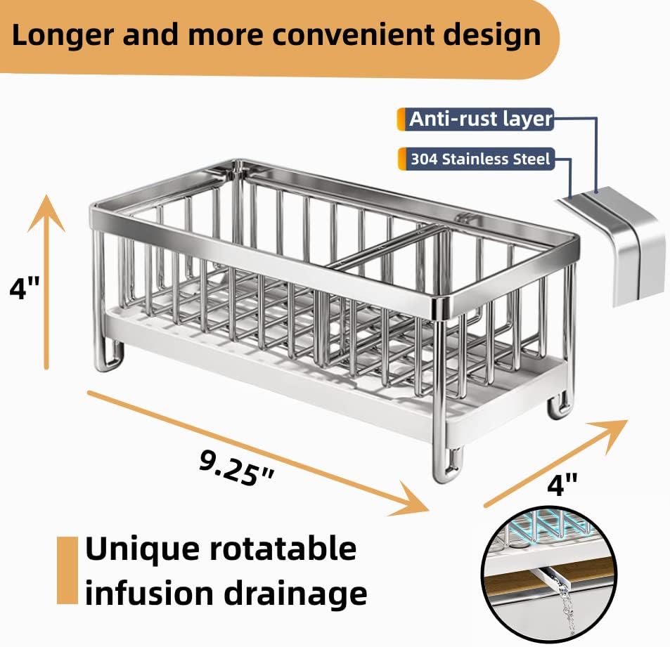 Portaspugna Autoadesivo THATSRAD - 4 Pezzi In Acciaio Inox, Per Cucina E Bagno