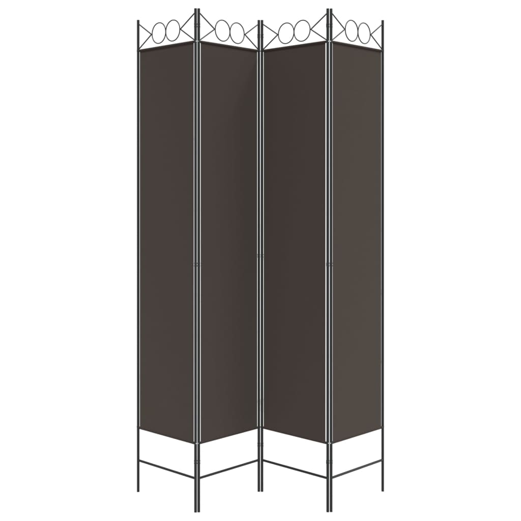 vidaXL Cloison de séparation 4 panneaux Marron 160x220 cm Tissu - 4