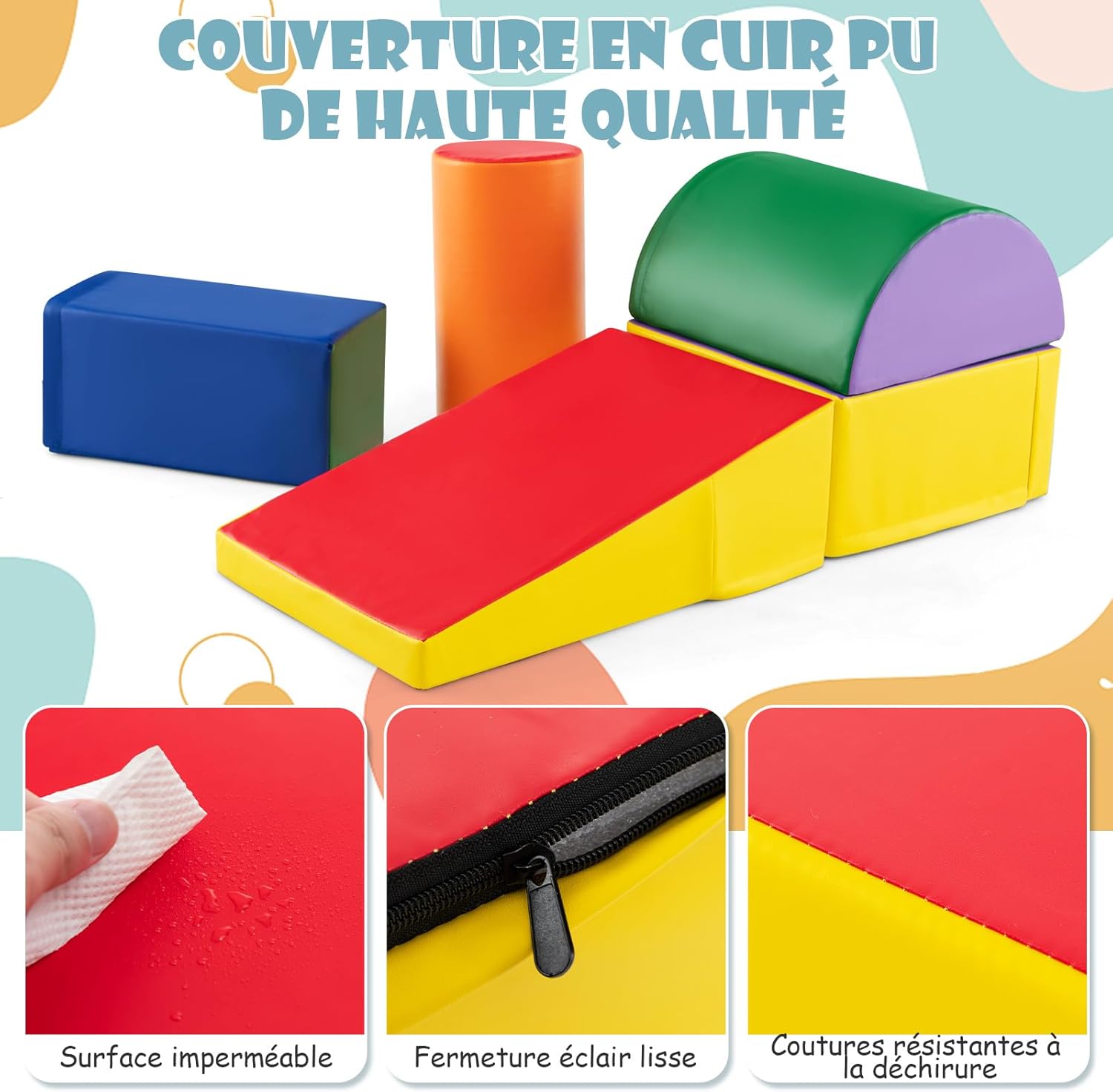 5 PCS Parcours de Motricité Bébé, Module Motricité en Mousse PU avec Remplissage en EPE, Jouets Éducatifs Convient pour Enfants d'Âge Préscolaire - 6