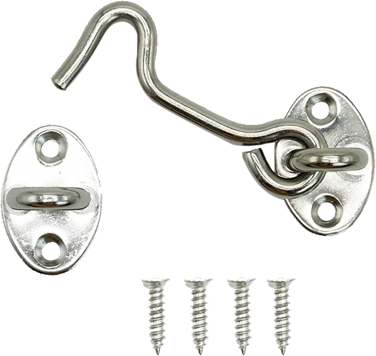 10 Cabine Crochet Œil Verrou Grille Porte Crochet Acier Inox avec Vis 4Pcs