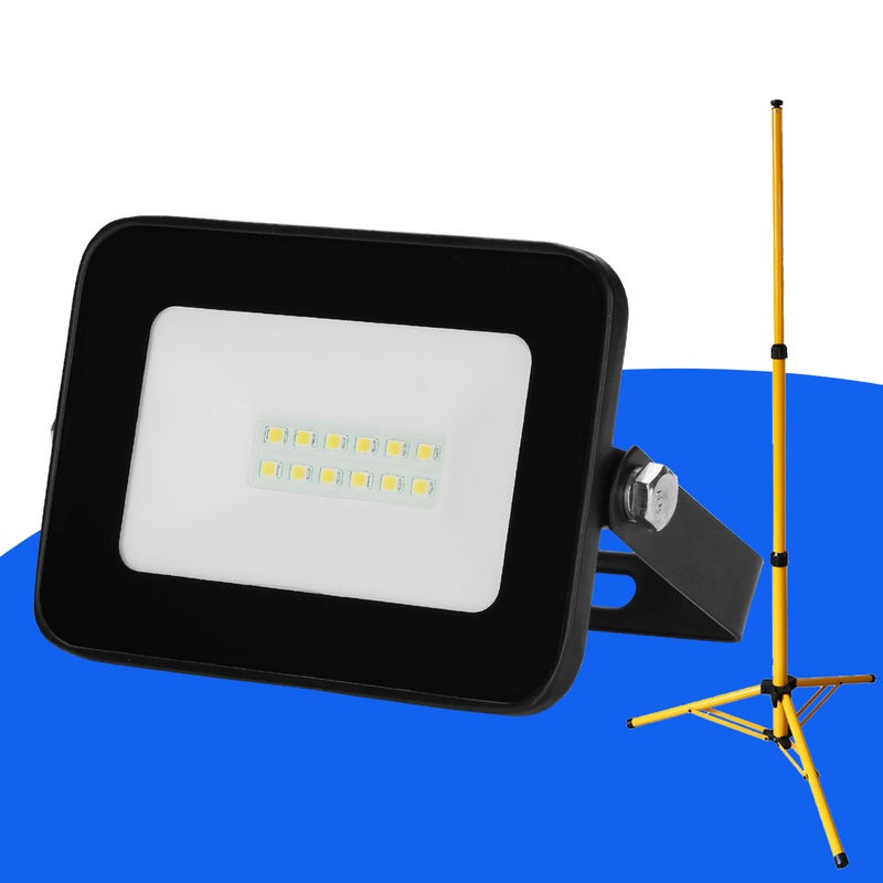 Mini Projecteur 10W – Éclairage De Chantier Extérieur, Garages, Noir